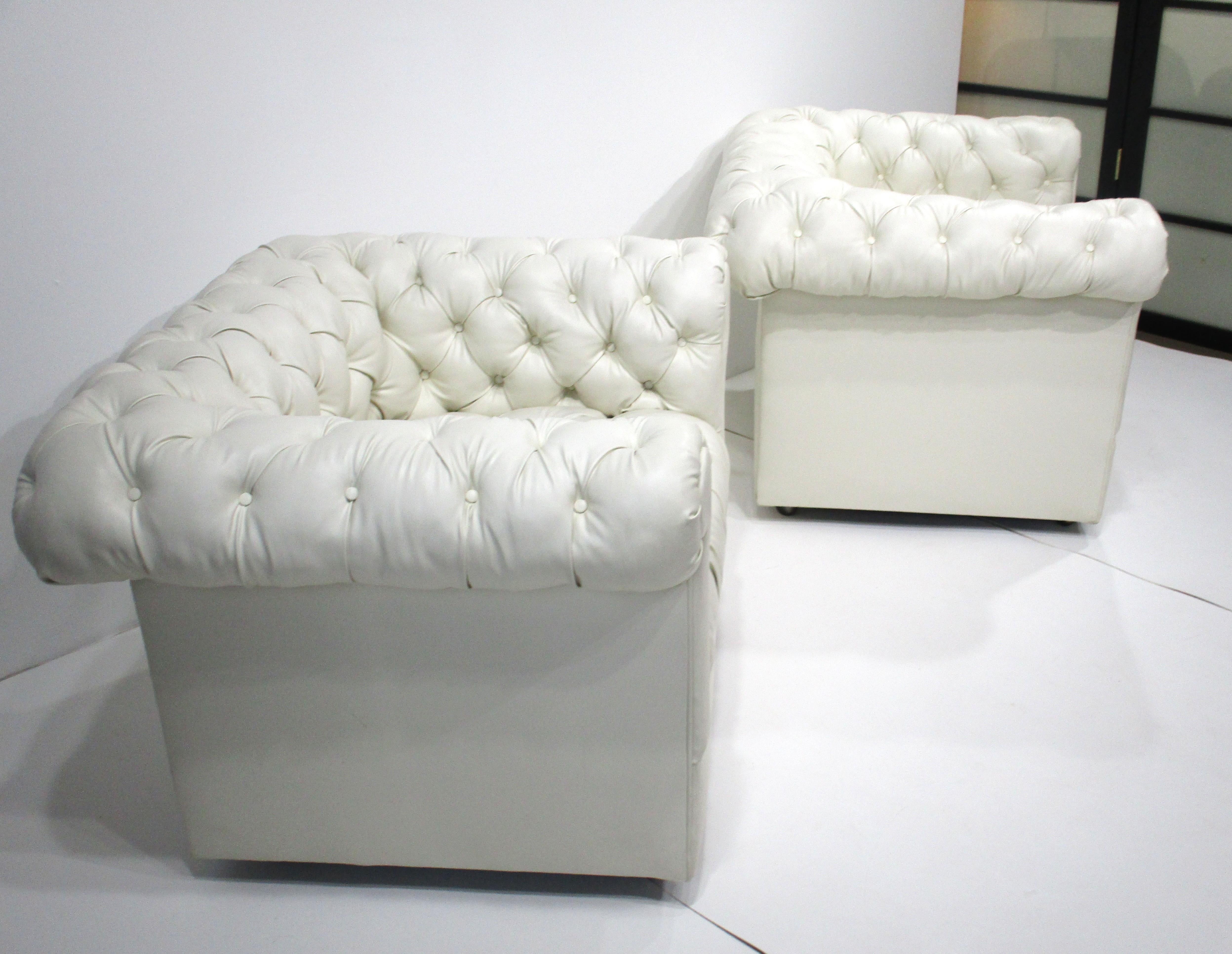 Sillones Cubo estilo Chesterfield de Milo Baughman en venta 6