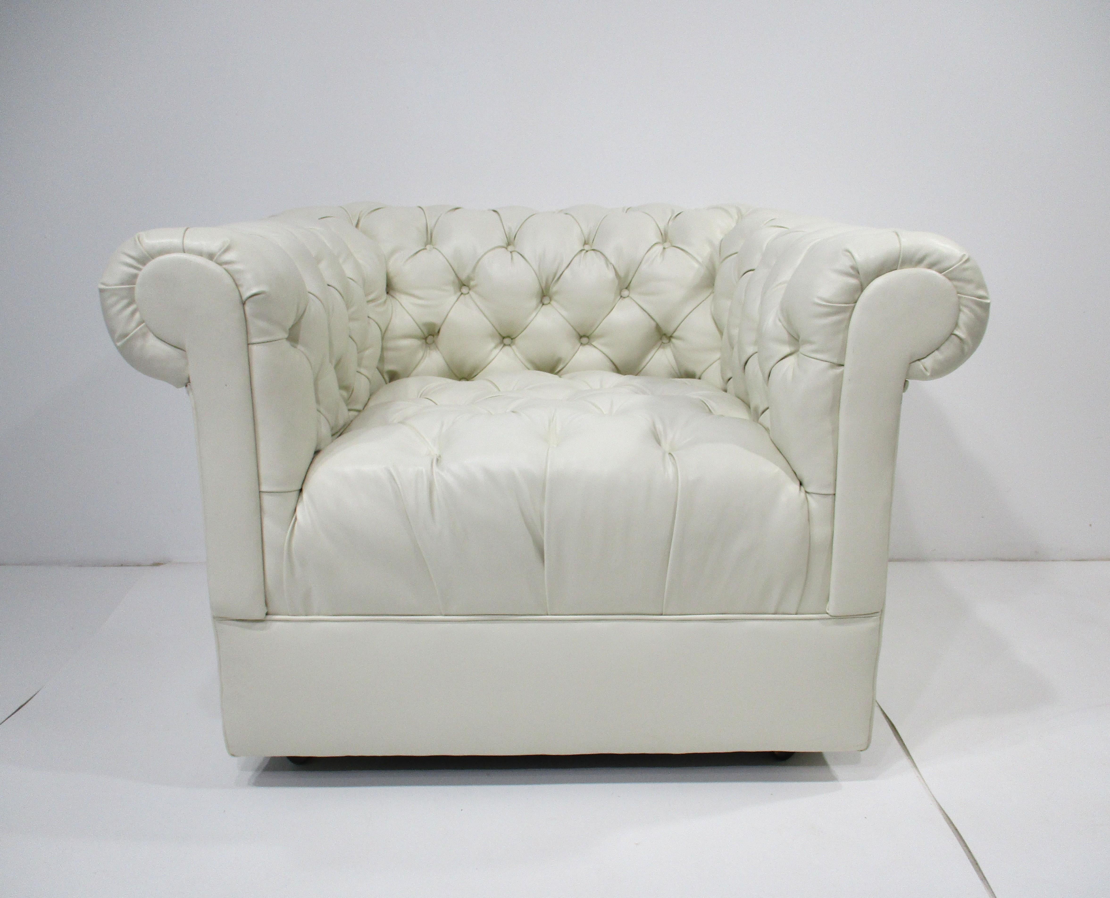 Sillones Cubo estilo Chesterfield de Milo Baughman en venta 2