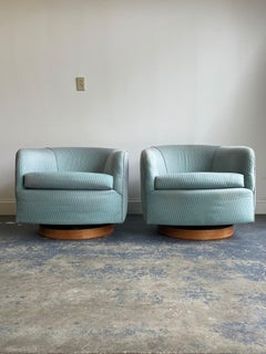 Milo Baughman Swivel and Tilt Club Chairs
