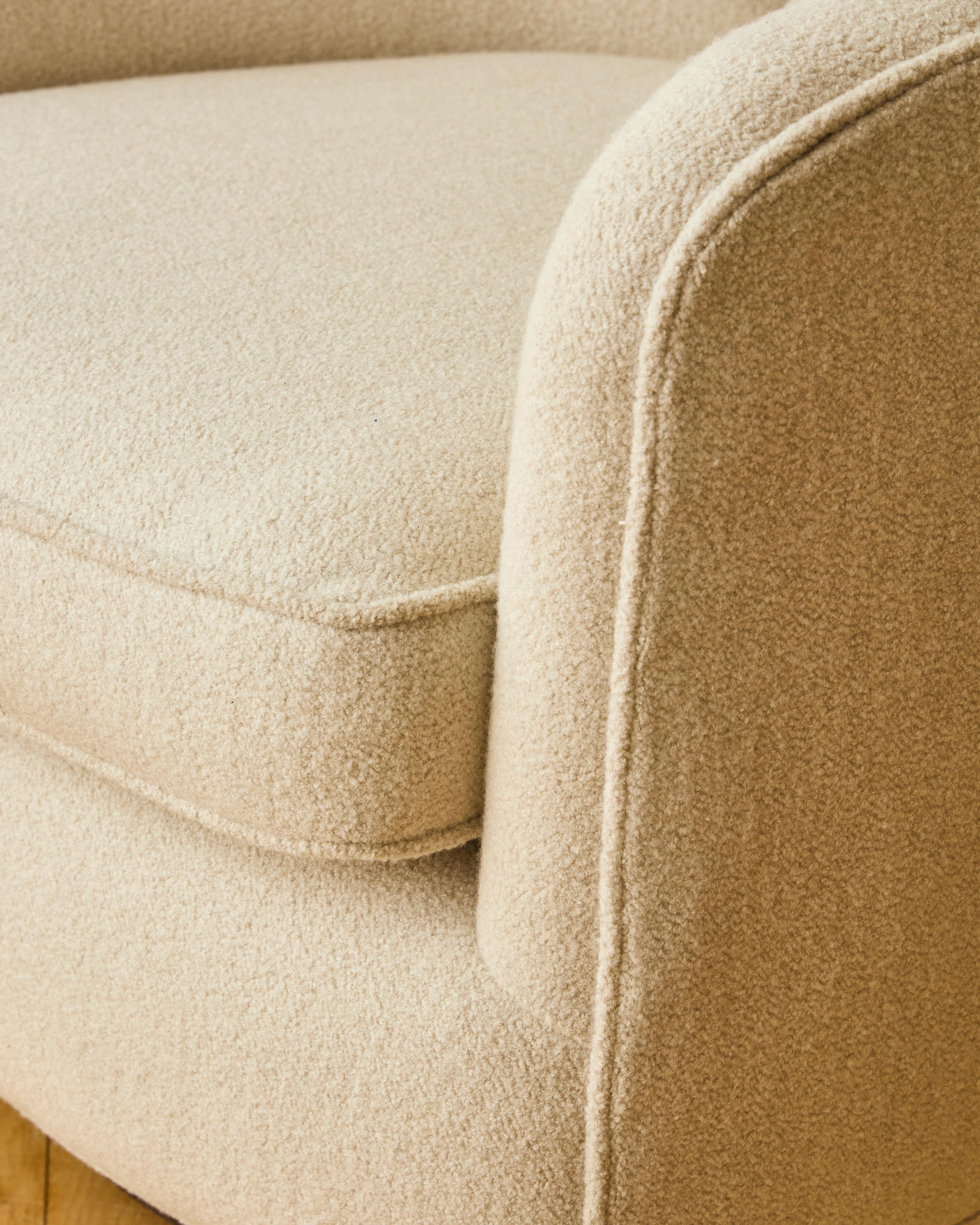 Milo Baughman Swivel Chair with Wood Base im Angebot 2