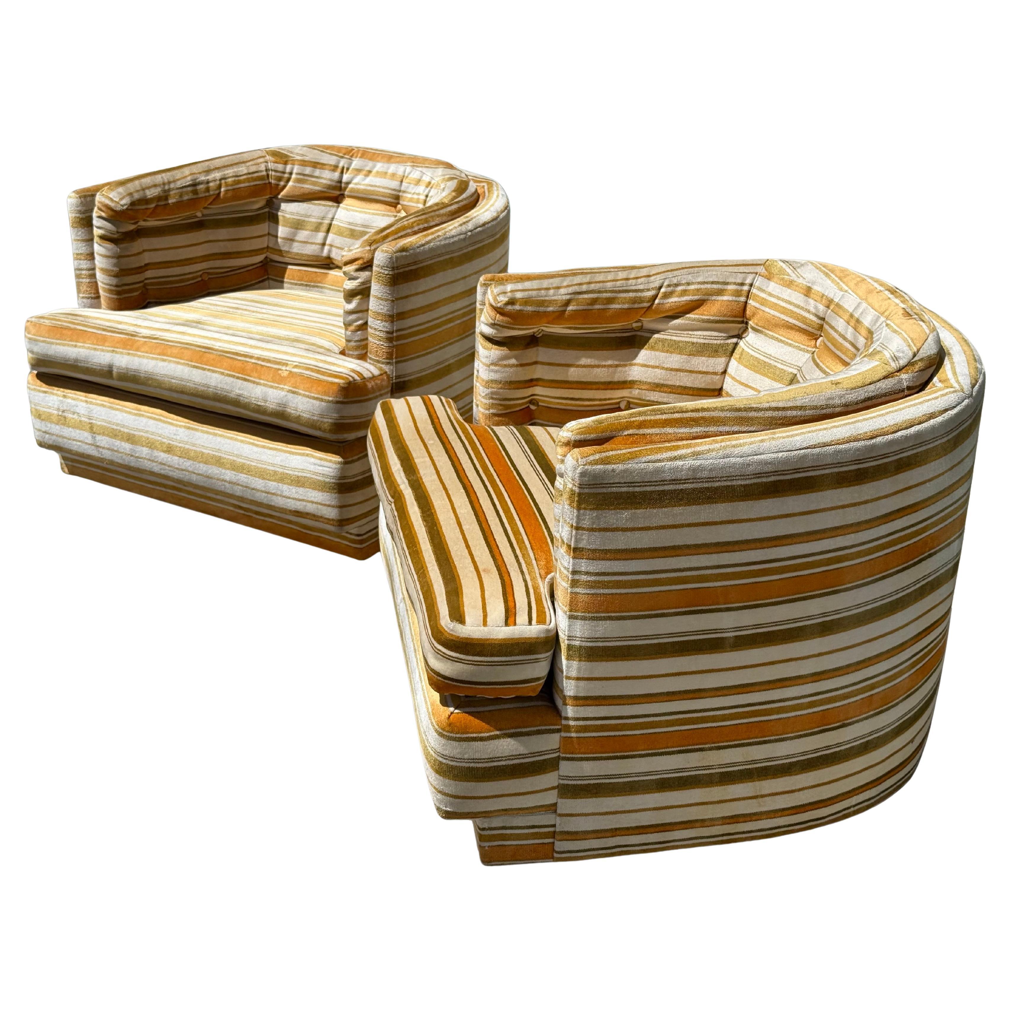 Milo Baughman Swivel Chairs - Circa 1960s For Sale 1