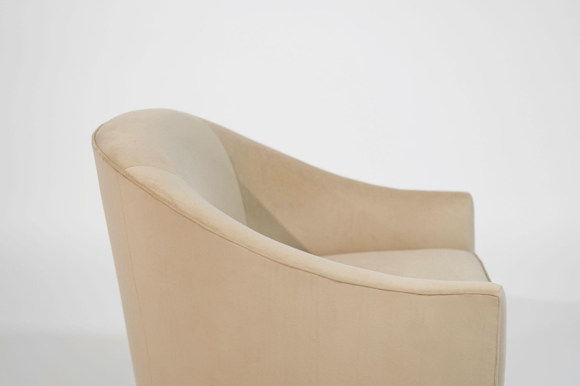 Milo Baughman Swivel Chais on Bronze Supports, C. 1970s 1