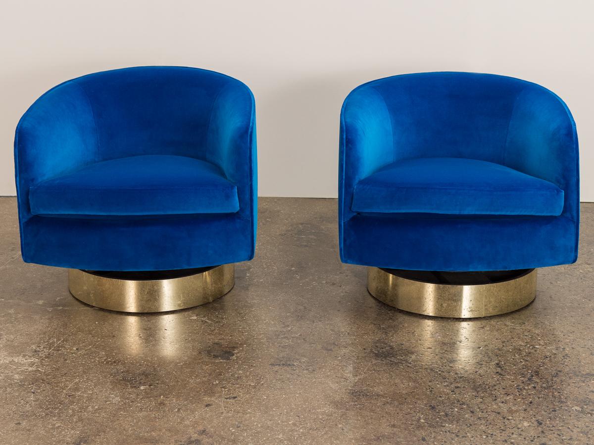 Mid-Century Modern Milo Baughman Swivel Lounge Chairs