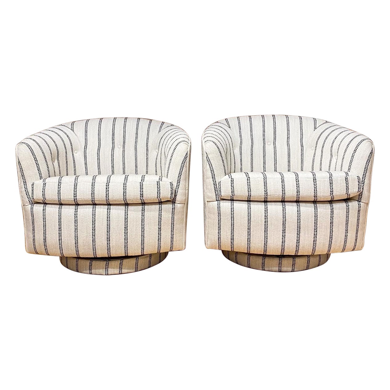 Milo Baughman Swivel Rockers, a Pair, Thayer Coggin