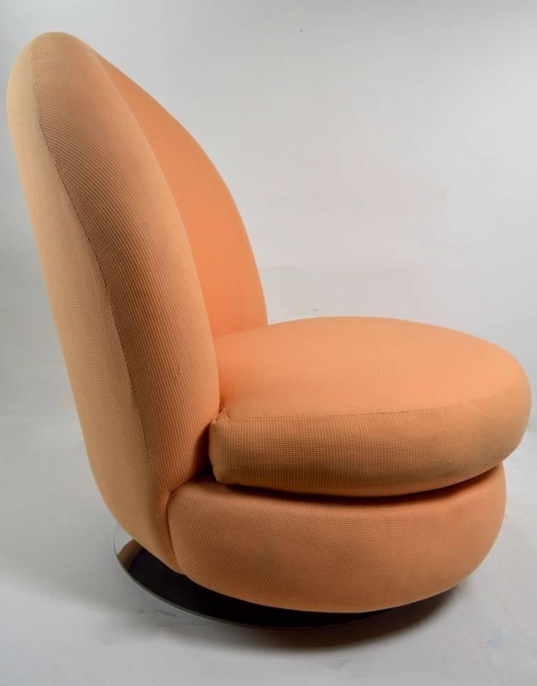 American Milo Baughman Swivel Tilt Lounge Chair