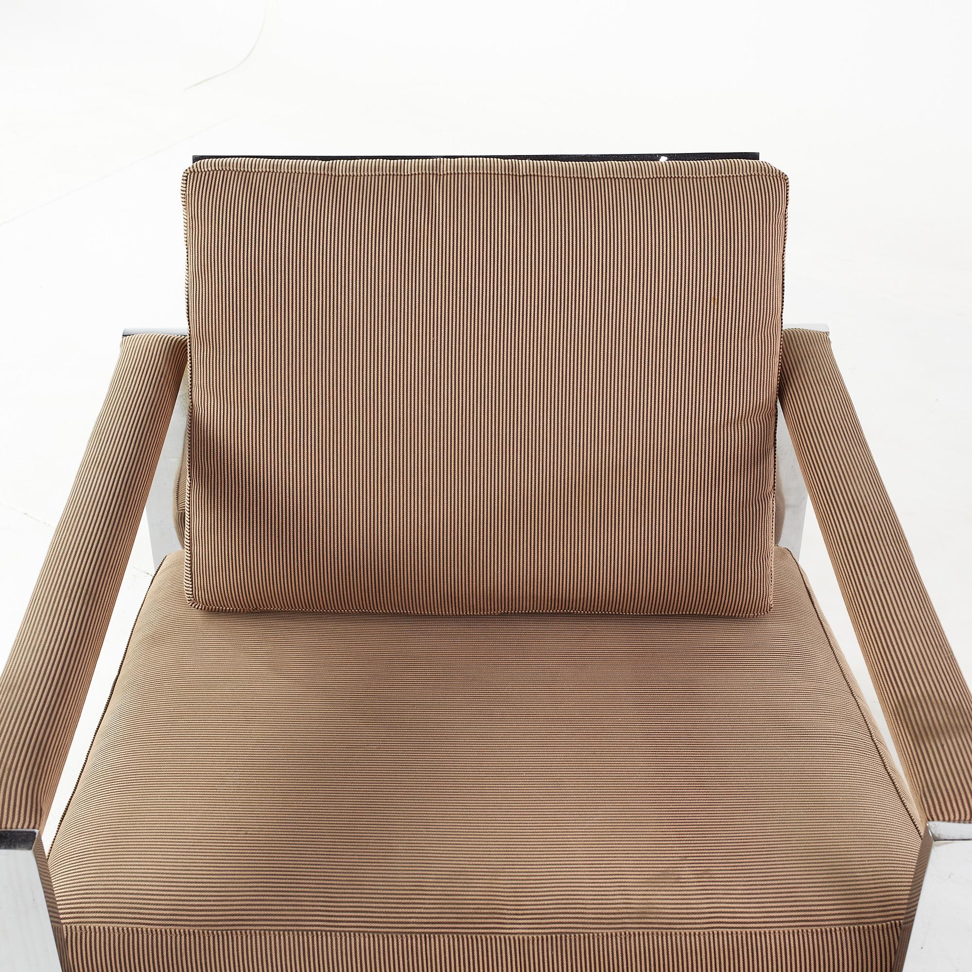 Milo Baughman Tank Chrome Flat Bar Lounge Chair 2