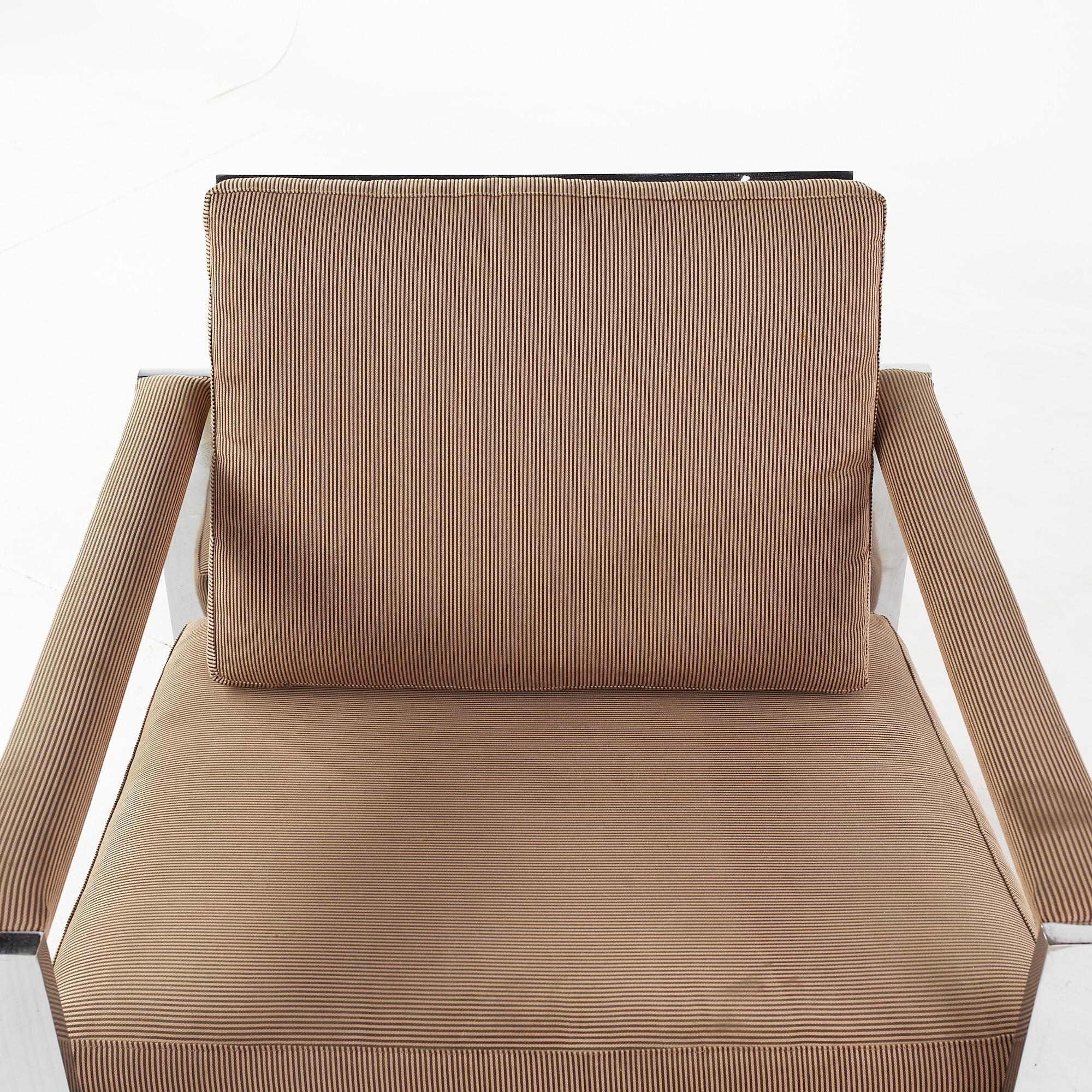 Milo Baughman Tank Chrome Flat Bar Lounge Chair For Sale 2