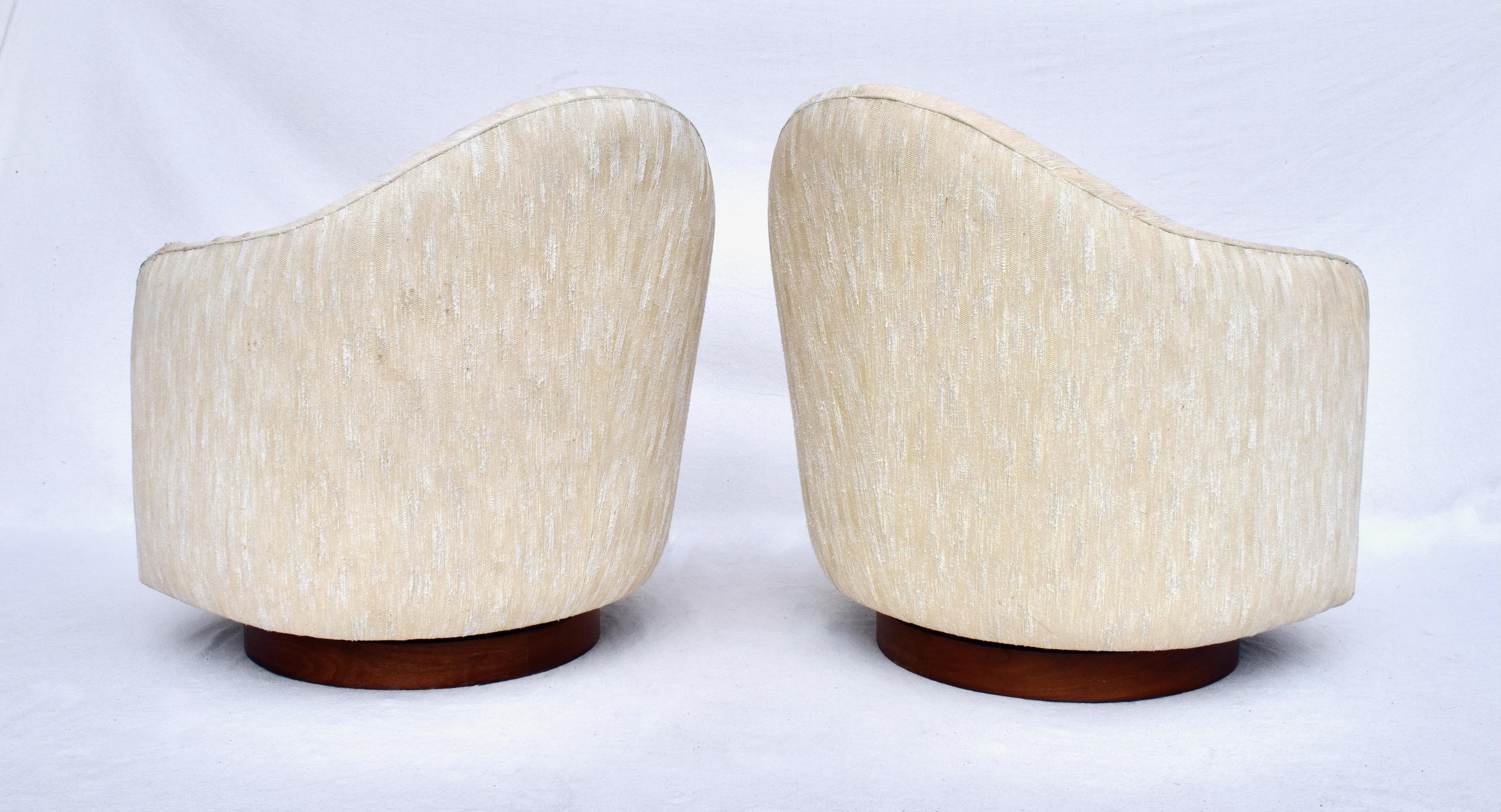 Mid-Century Modern Milo Baughman Teardrop Tilt/Swivel Chairs