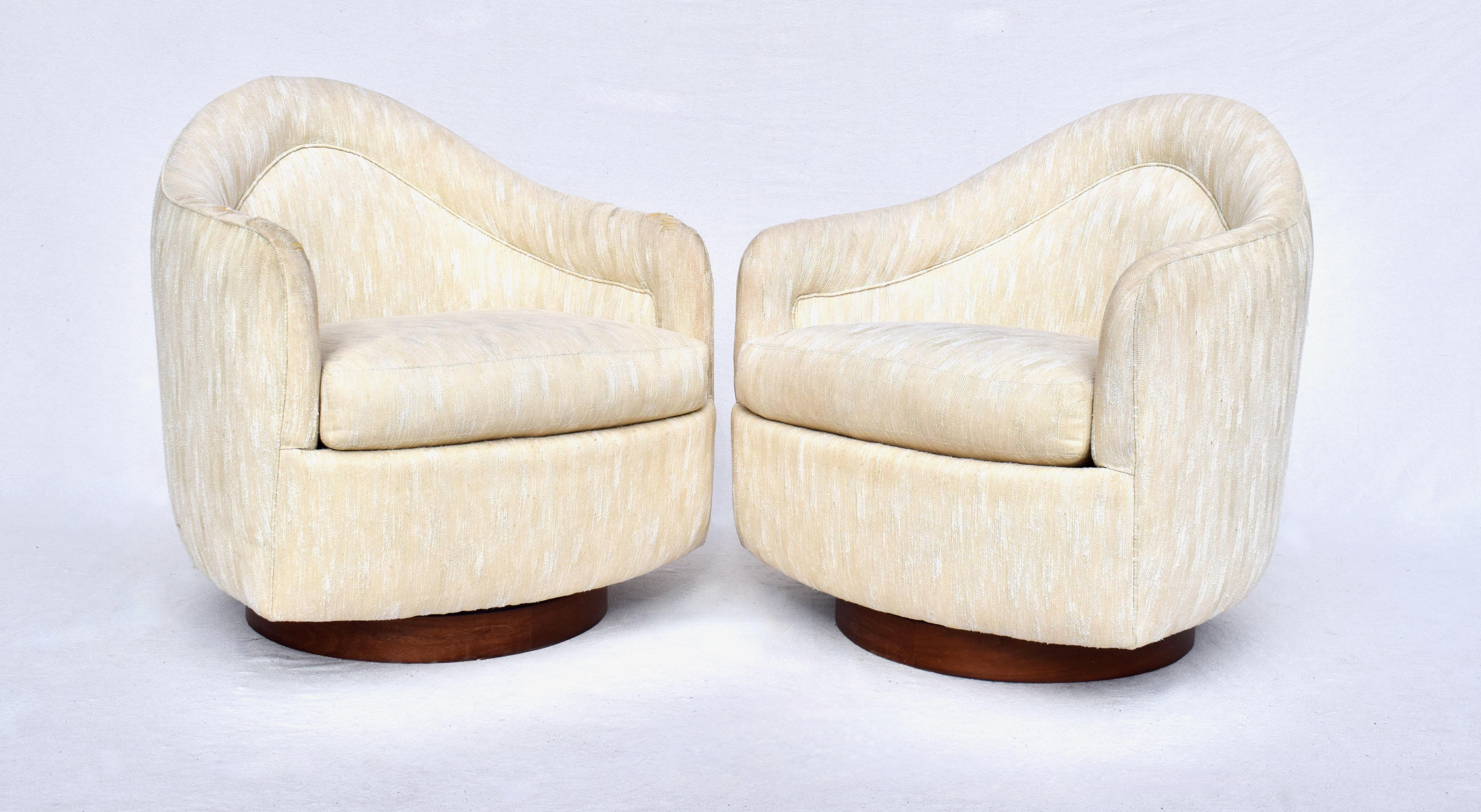 20th Century Milo Baughman Teardrop Tilt/Swivel Chairs