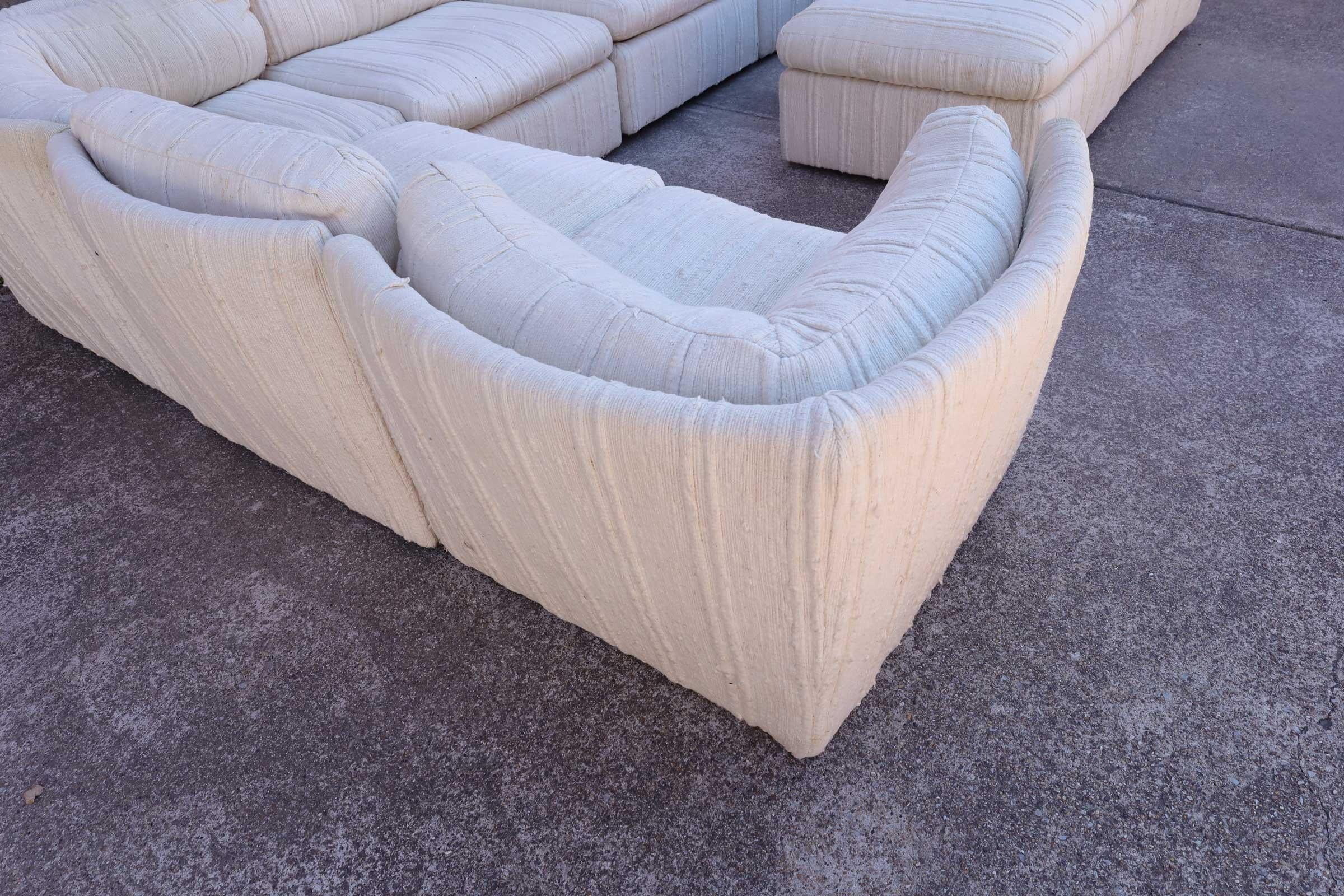 Mid-Century Modern Milo Baughman Thayer Coggin Canapé sectionnel 12 pièces à dossier festonné en vente