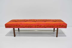 Milo Baughman Thayer Coggin Bench in Jack Lenor Larsen Vibrant Pink Precipice