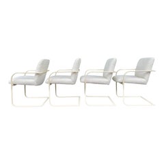 Milo Baughman Thayer Coggin Cantilever Dining Lounge Chairs Barbara Barry Boucle