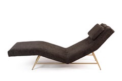 Milo Baughman Thayer Coggin Chaise Lounge in Faux Sheepskin