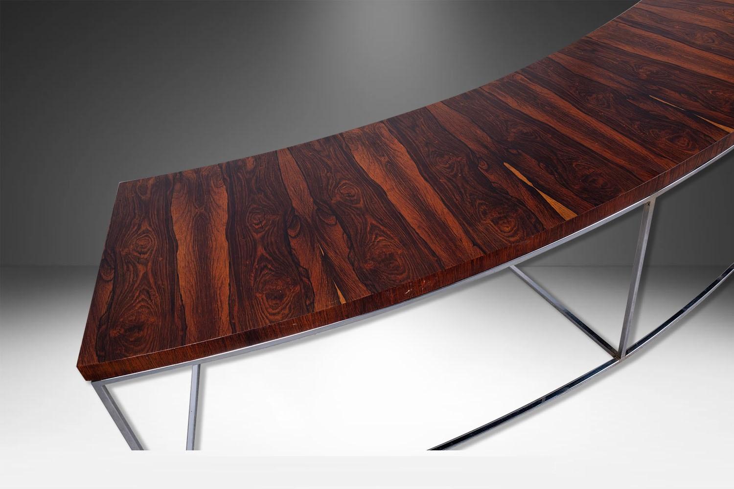 Milo Baughman Thayer Coggin Curved Sofa Console Table Bench For Sale 2