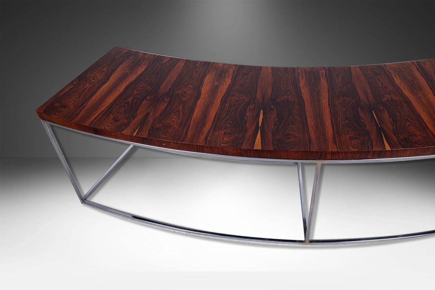 Milo Baughman Thayer Coggin Curved Sofa Console Table Bench For Sale 1