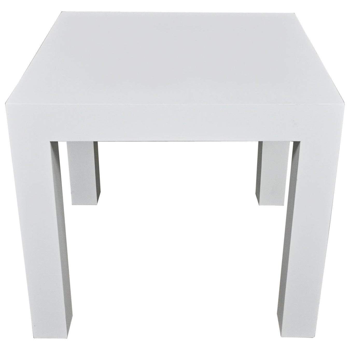 Milo Baughman Thayer Coggin Environment 70 Sq White Painted Parsons Side Table