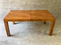 Milo Baughman Thayer Coggin Extension Parsons Burl Dining Table Mid-Century