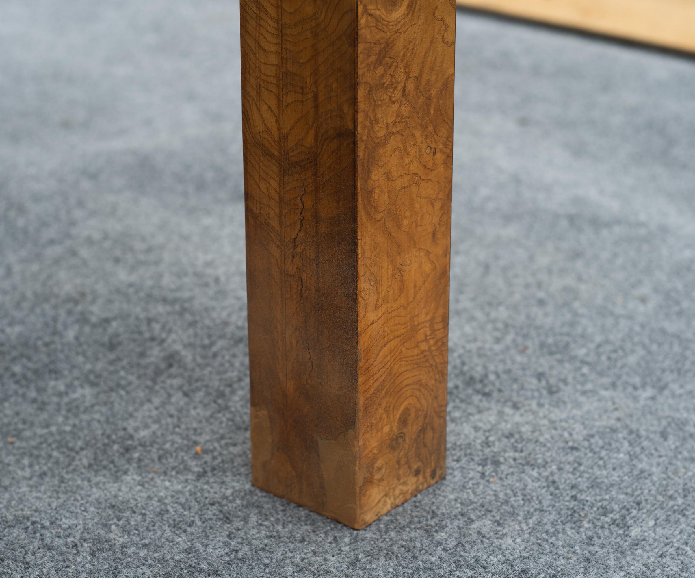 Milo Baughman - Thayer Coggin Mesa de comedor extragrande Parsons Burl con 2 hojas en venta 12