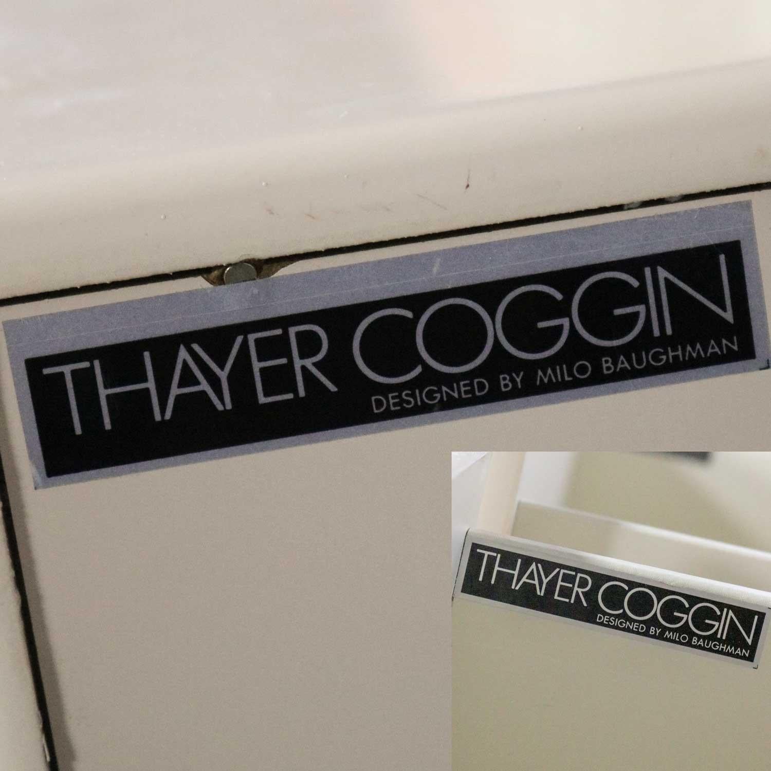 Milo Baughman Thayer Coggin Ivory Lacquered Set of 7, 5 Cabinets 2 Corner Units 2