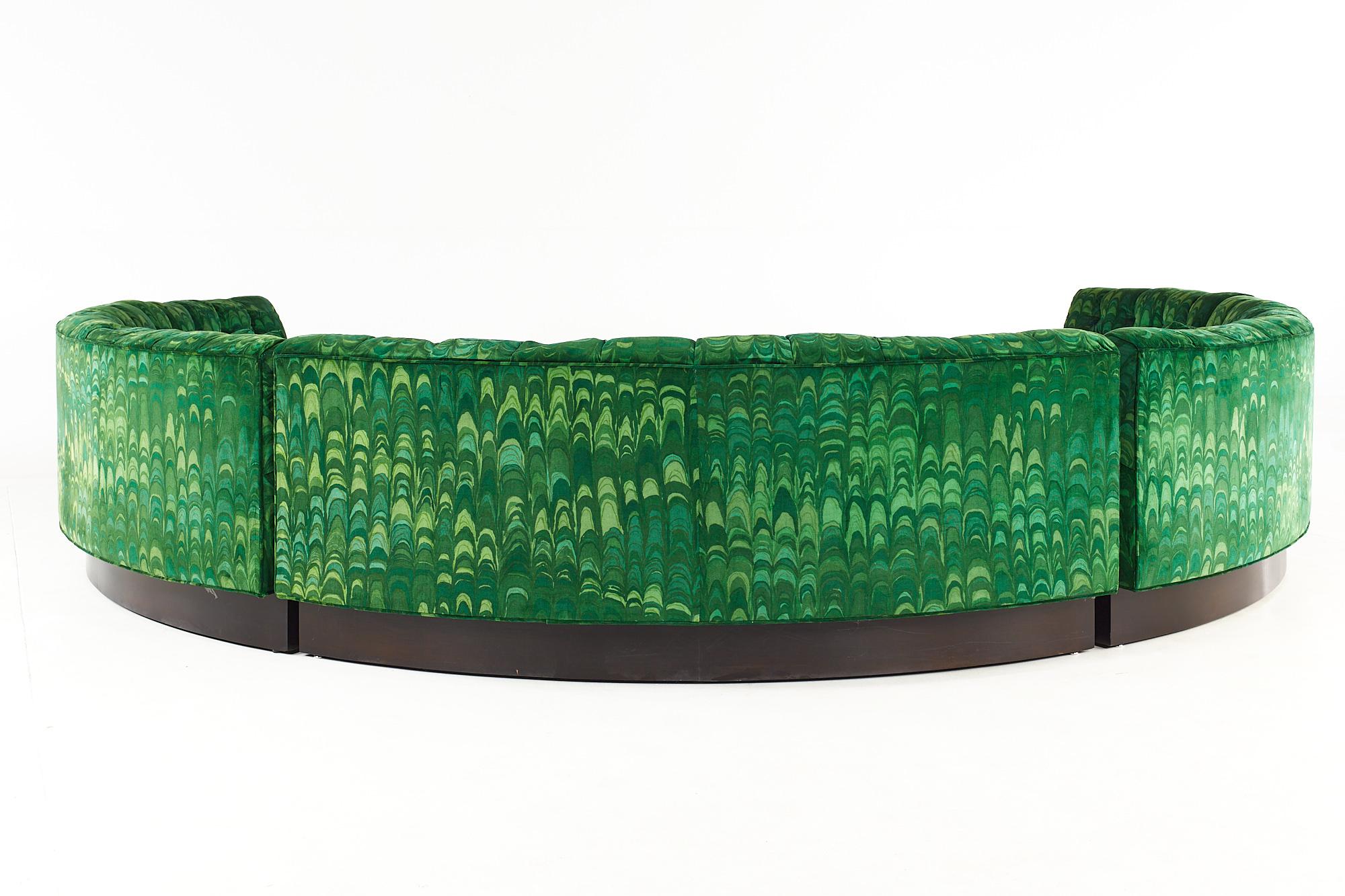 Erwin Lambeth MCM Circular Sectional Pit Sofa Original Jack Lenor Larsen Fabric For Sale 1