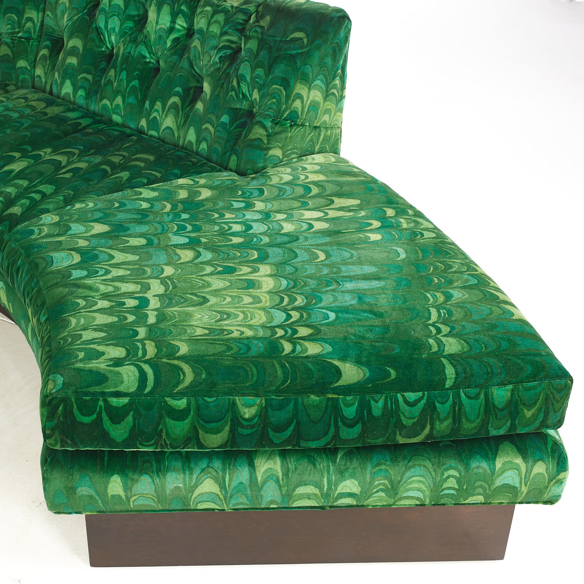 Late 20th Century Erwin Lambeth MCM Circular Sectional Pit Sofa Original Jack Lenor Larsen Fabric For Sale
