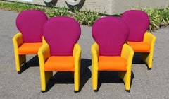 Milo Baughman Thayer Coggin Memphis Prisma Collection Set of Four Armchairs