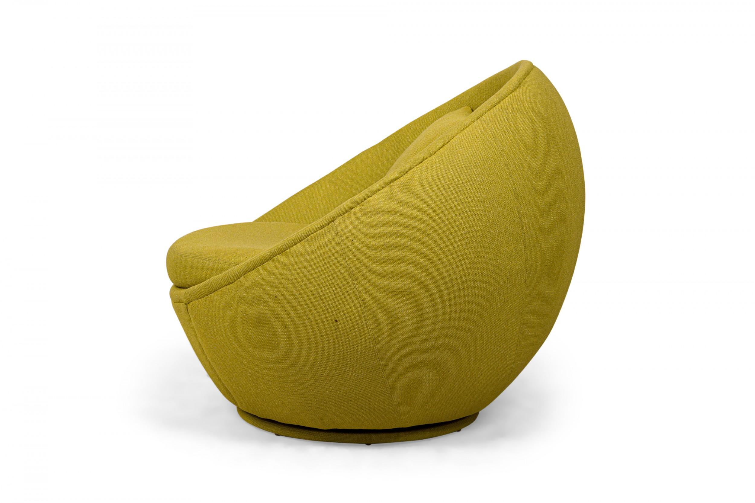 Post-Modern Milo Baughman Thayer Coggin Mid-Century 'Orange Slice' Form Yellow Lounge Chair