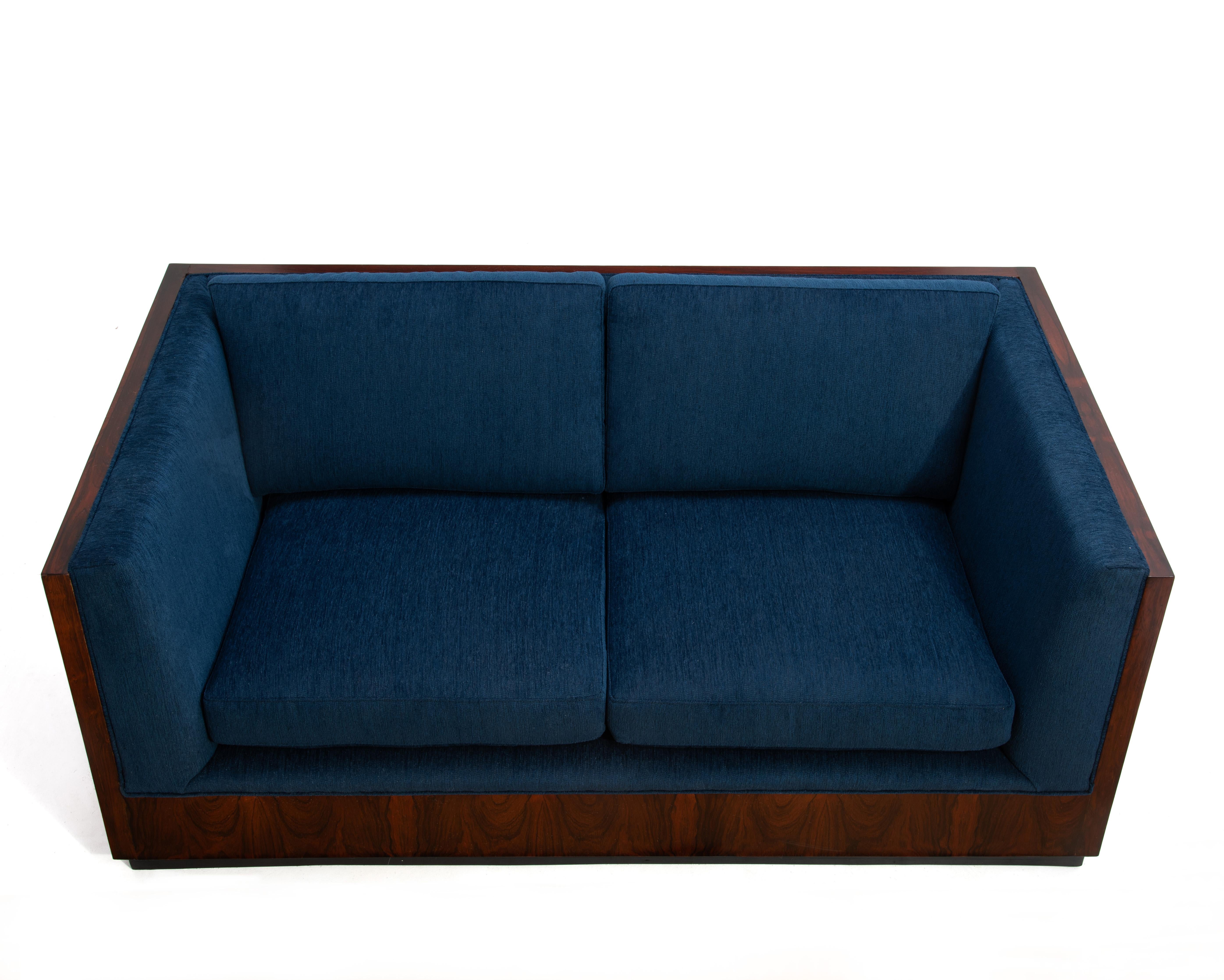 Milo Baughman Thayer Coggin Rosewood Case Sofa Settee Two Seat 1960s Knoll For Sale 3