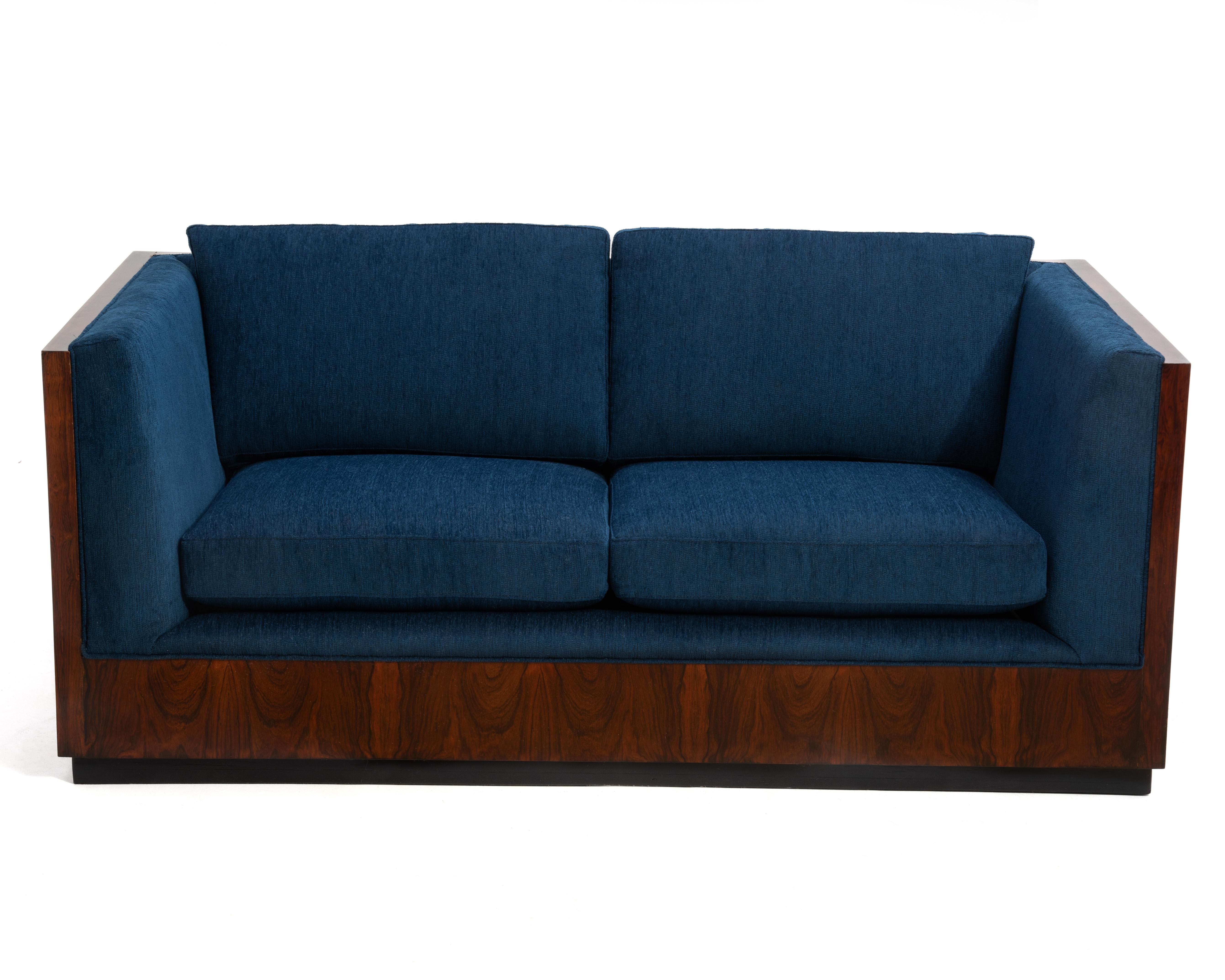 Mid-Century Modern Milo Baughman Thayer Coggin Rosewood Case Sofa Settee Two Seat 1960s Knoll For Sale