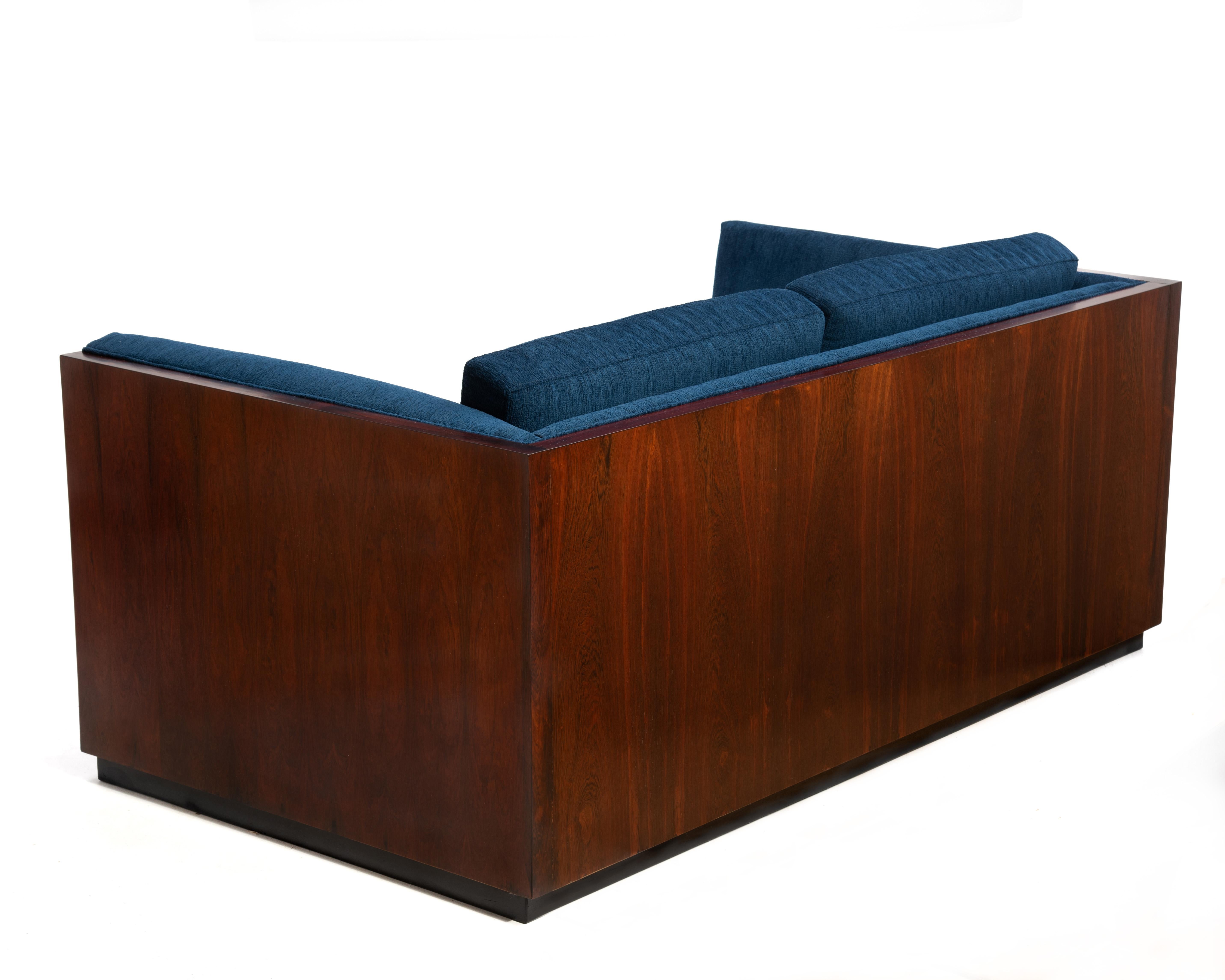 Mid-20th Century Milo Baughman Thayer Coggin Rosewood Case Sofa Settee Two Seat 1960s Knoll For Sale