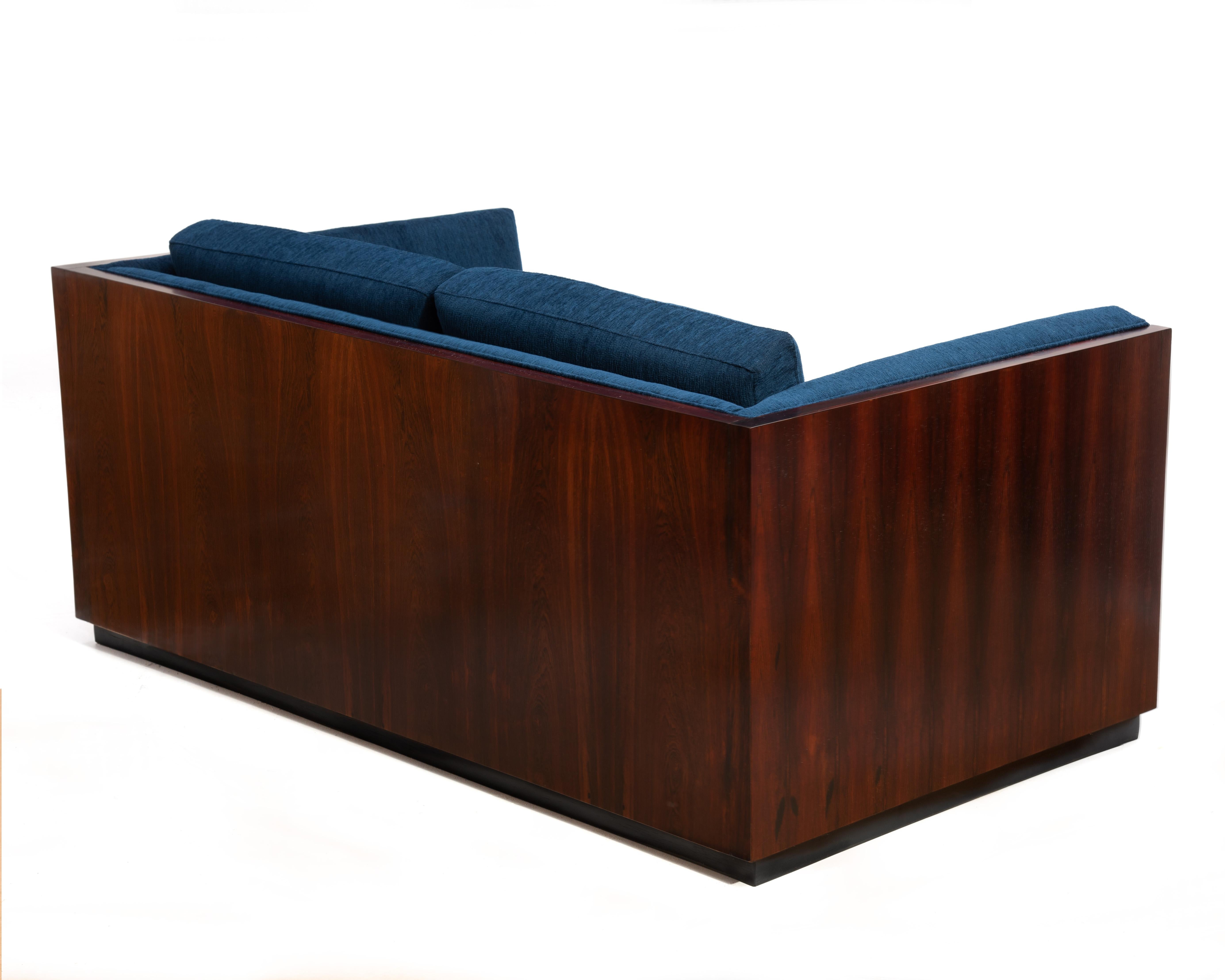 Milo Baughman Thayer Coggin Rosewood Case Sofa Settee Two Seat 1960s Knoll For Sale 1