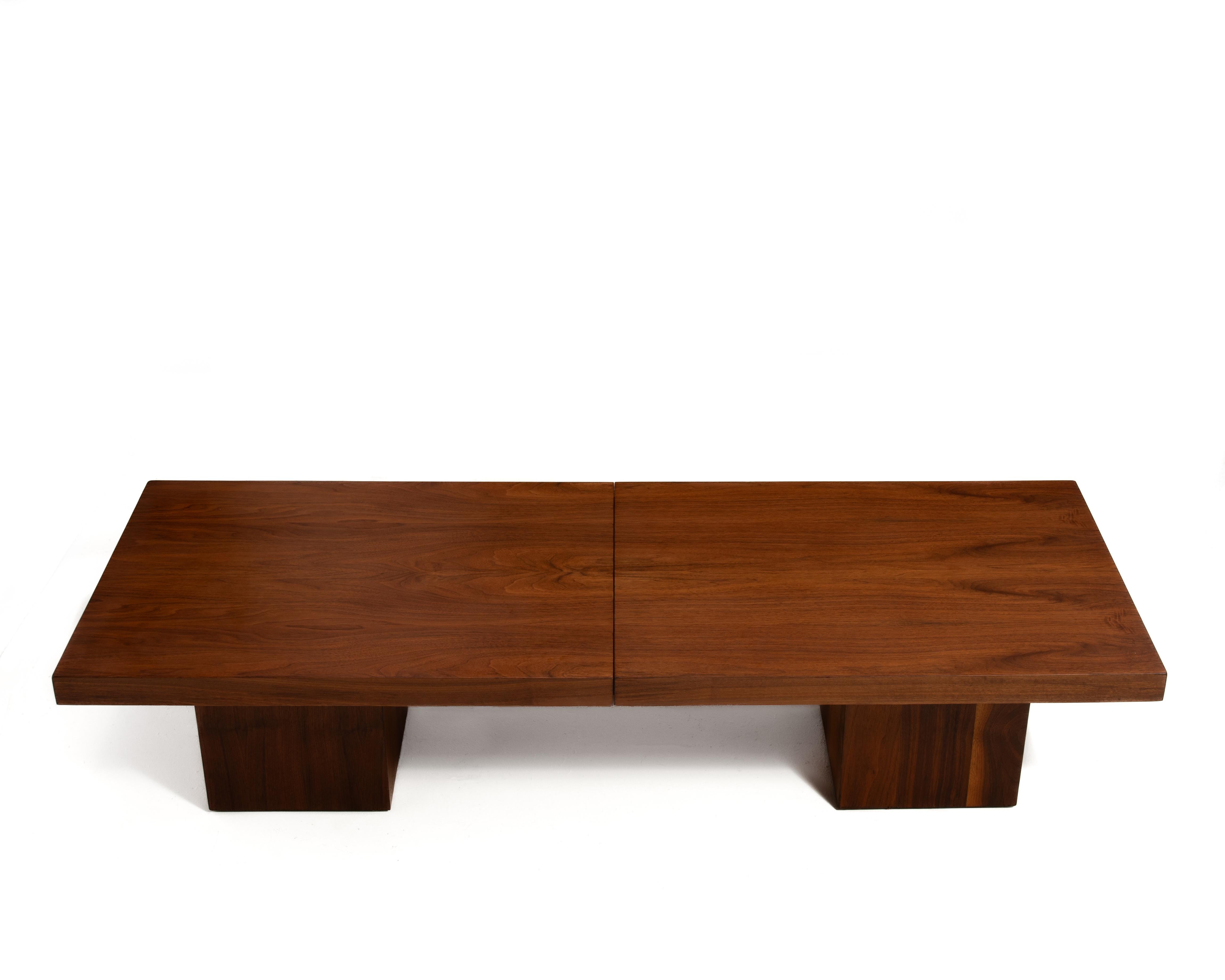 Milo Baughman Thayer Coggin Walnut Expanding Coffee Cocktail Table Unmarked 1