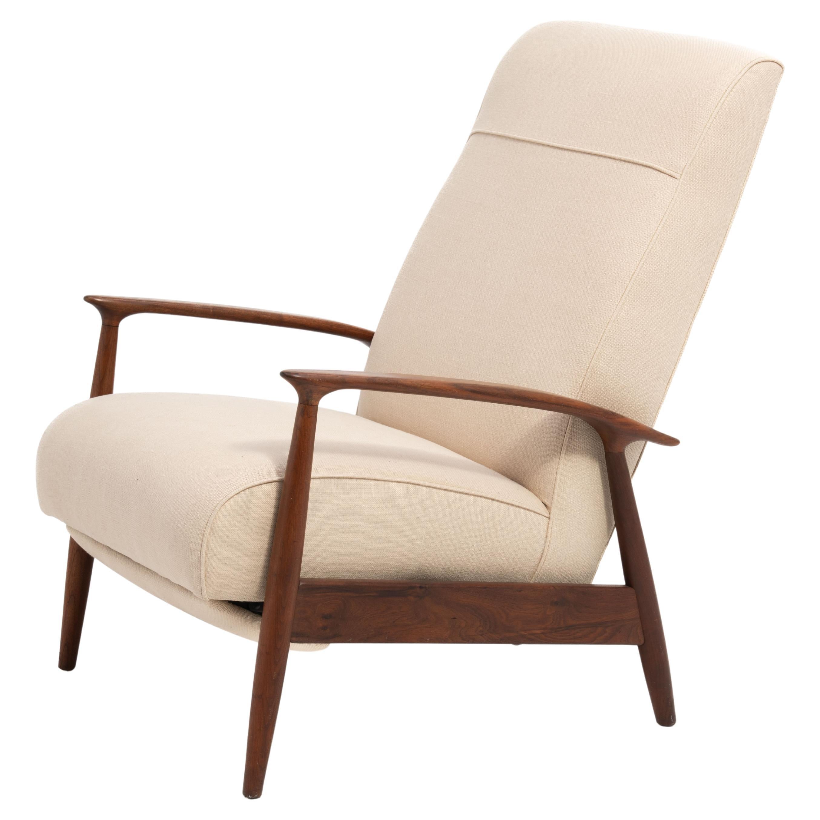 Milo Baughman Thayer Coggin Walnut Viceroy Lounge Recliner Chair For Sale