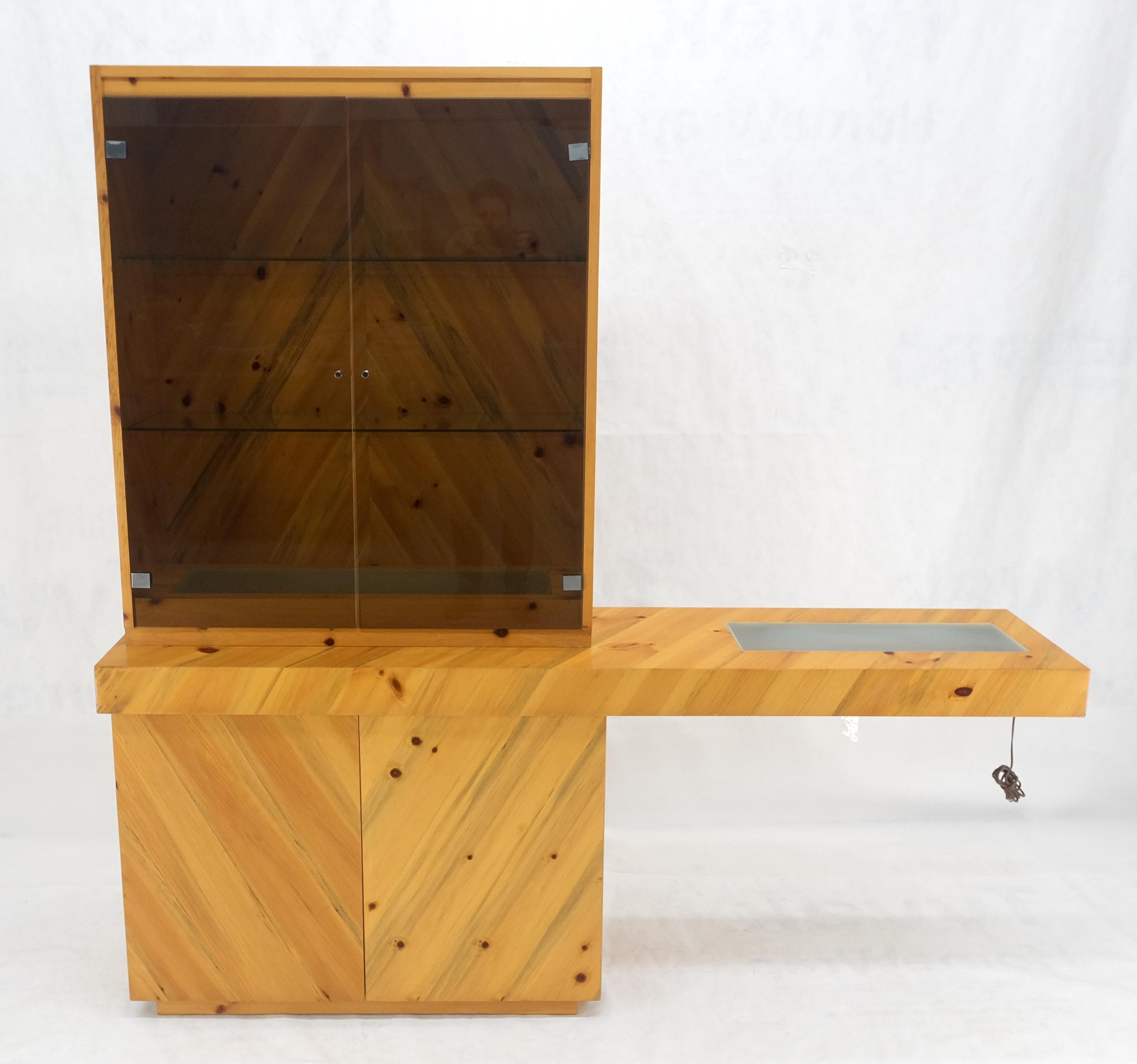 Mid-Century moderno Milo Baughman Thayer Cog in legno di tasso, console a sbalzo, vetrinetta in vendita
