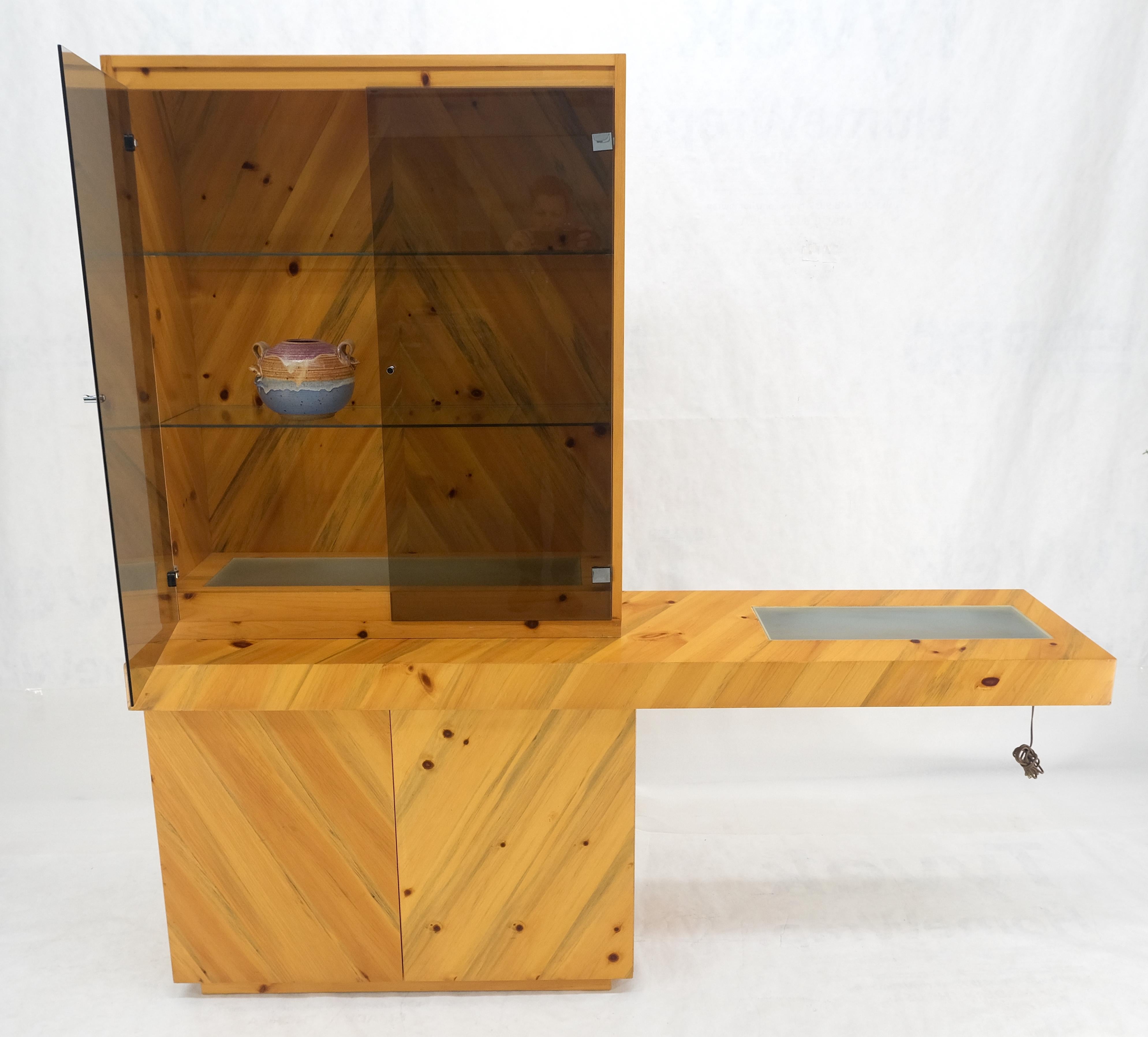 XX secolo Milo Baughman Thayer Cog in legno di tasso, console a sbalzo, vetrinetta in vendita