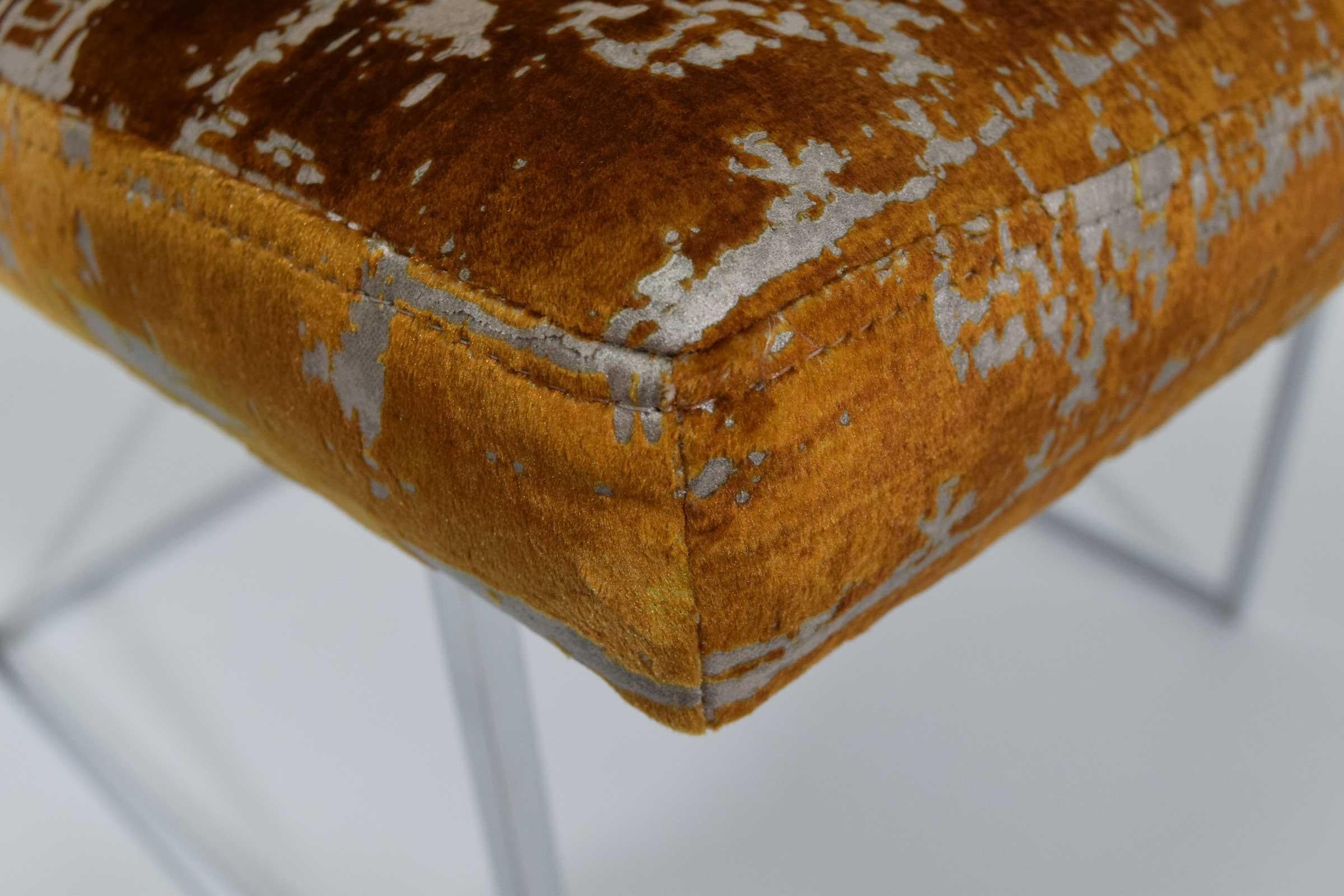 Milo Baughman Thin Frame Chrome Dining Chair in Gold Metallic:: von Paaren bis zu 12 im Angebot 4
