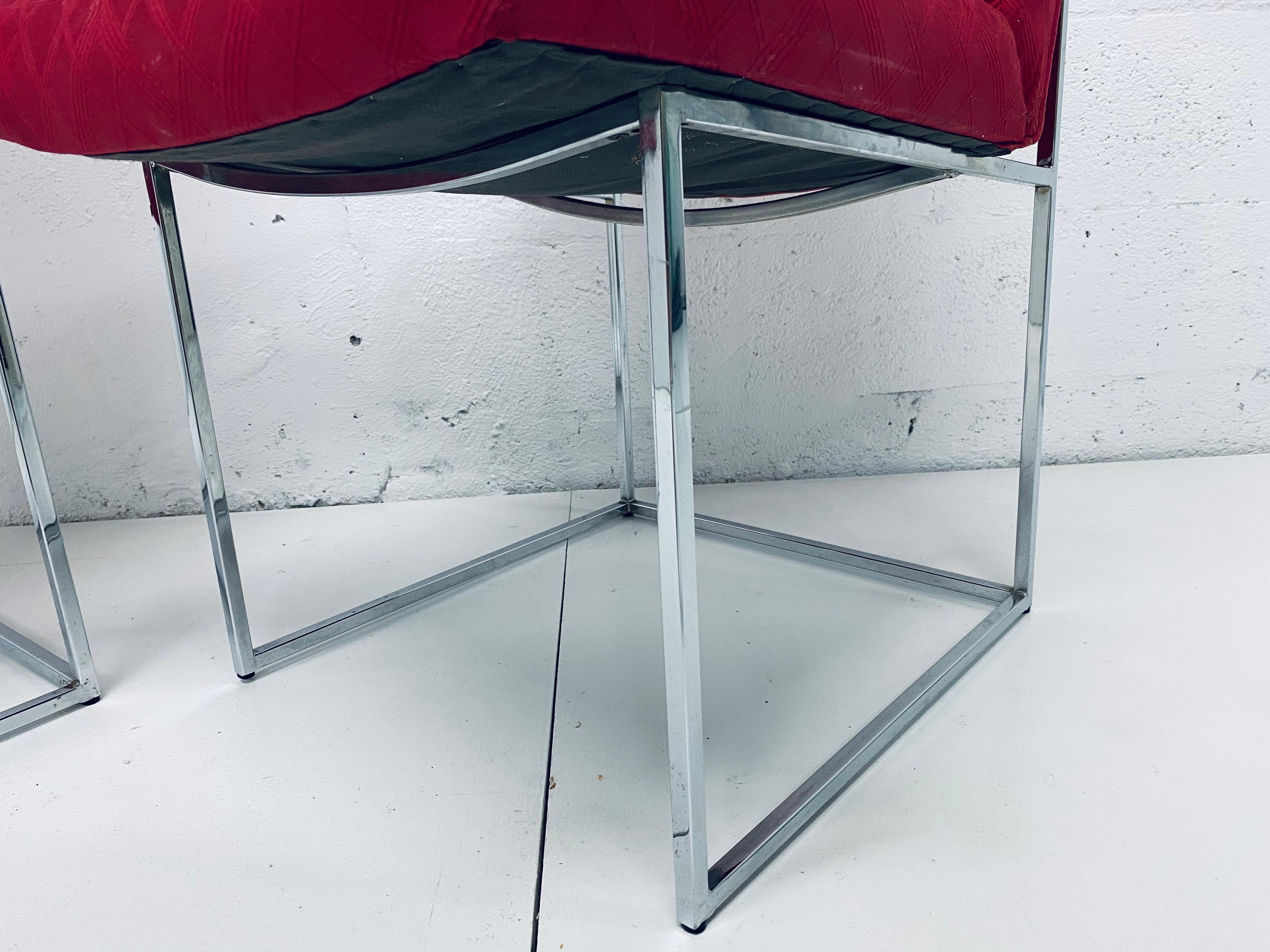 Milo Baughman Thin-Line Chrome Dining Chairs for Thayer Coggin, a Pair 4