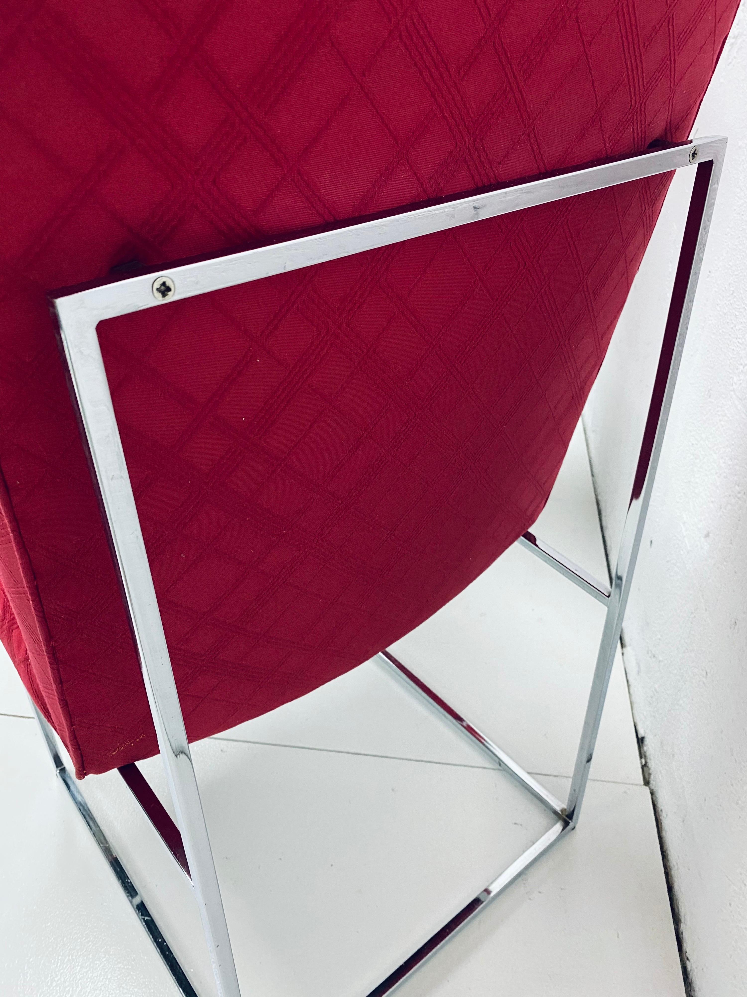 Milo Baughman Thin-Line Chrome Dining Chairs for Thayer Coggin, a Pair 6