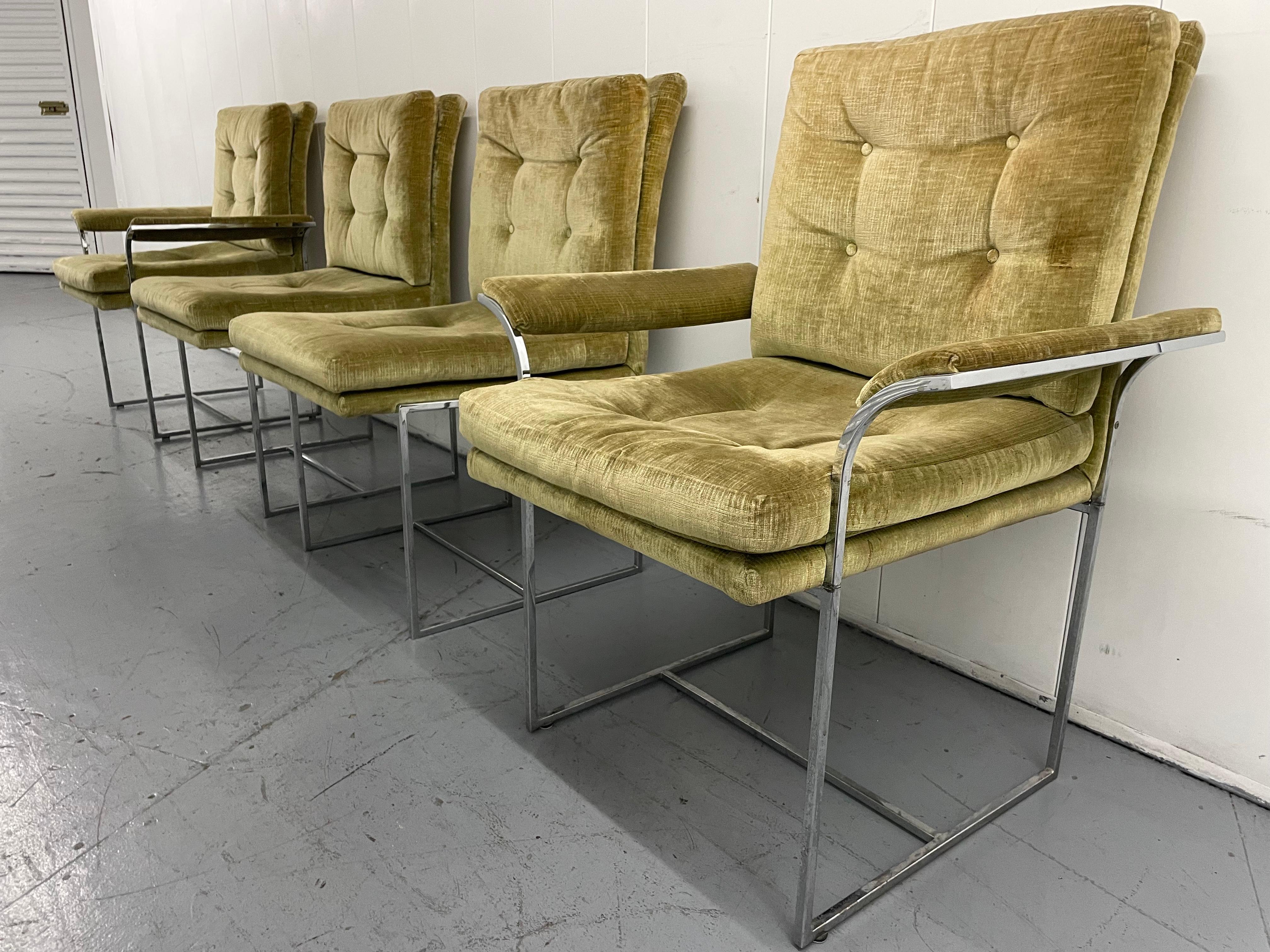 Milo Baughman Thin Line Chrome Dining Chairs for Thayer Coggin, Set of 4 8