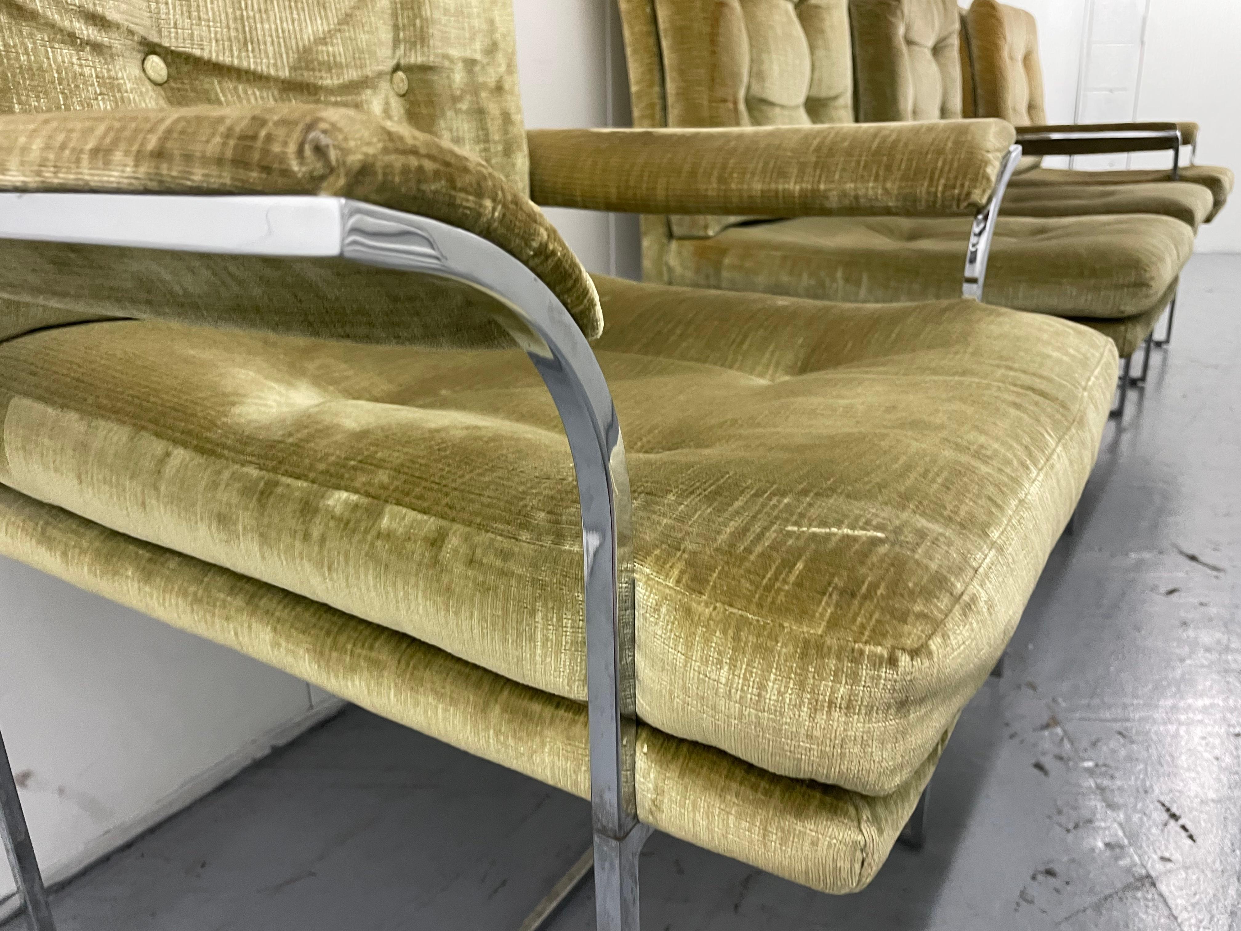 Milo Baughman Thin Line Chrome Dining Chairs for Thayer Coggin, Set of 4 10