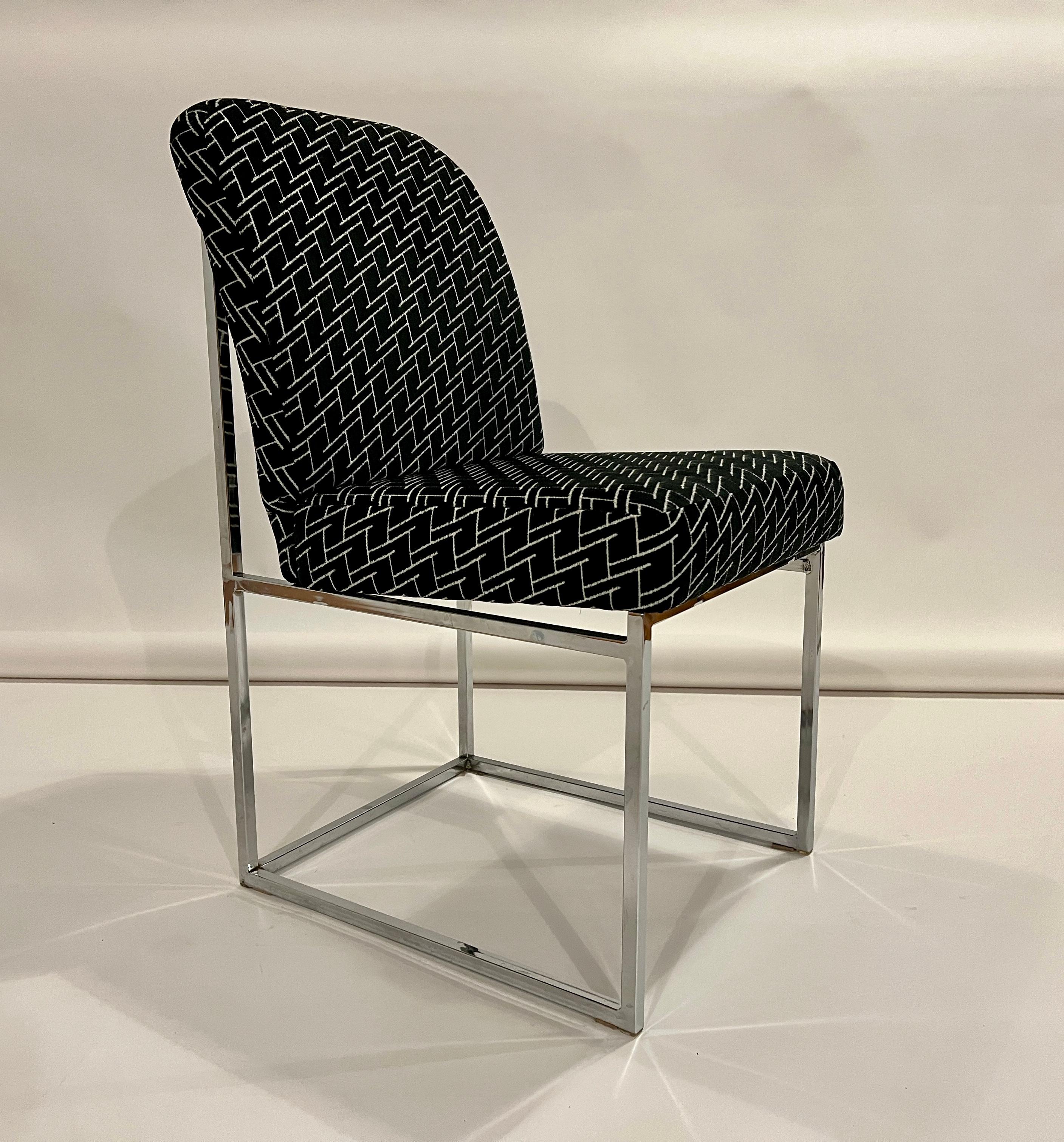 Milo Baughman Thin Line Chrome Dining Chairs, Set of 6 4