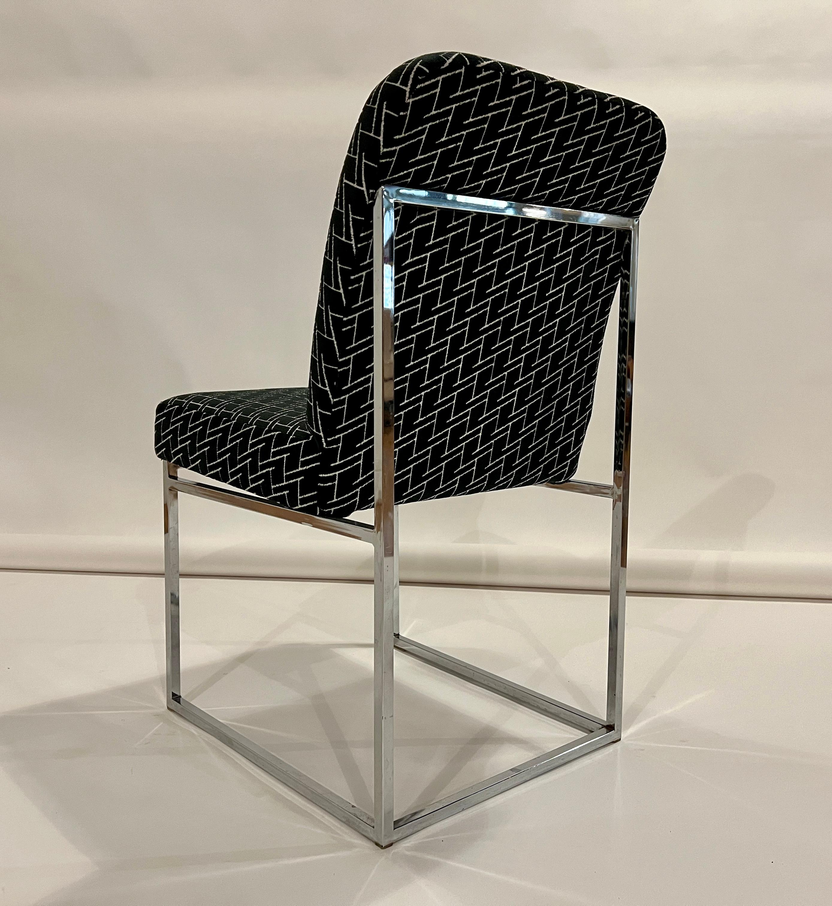 Milo Baughman Thin Line Chrome Dining Chairs, Set of 6 5