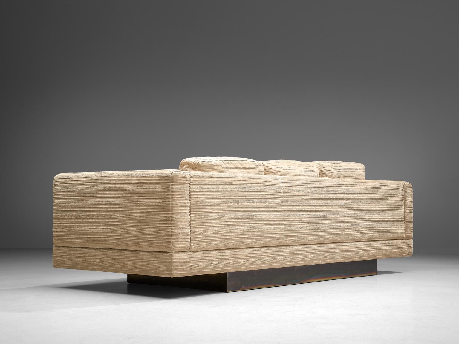 Milo Baughman Three-Seat Sofa with Metal Base In Good Condition In Waalwijk, NL
