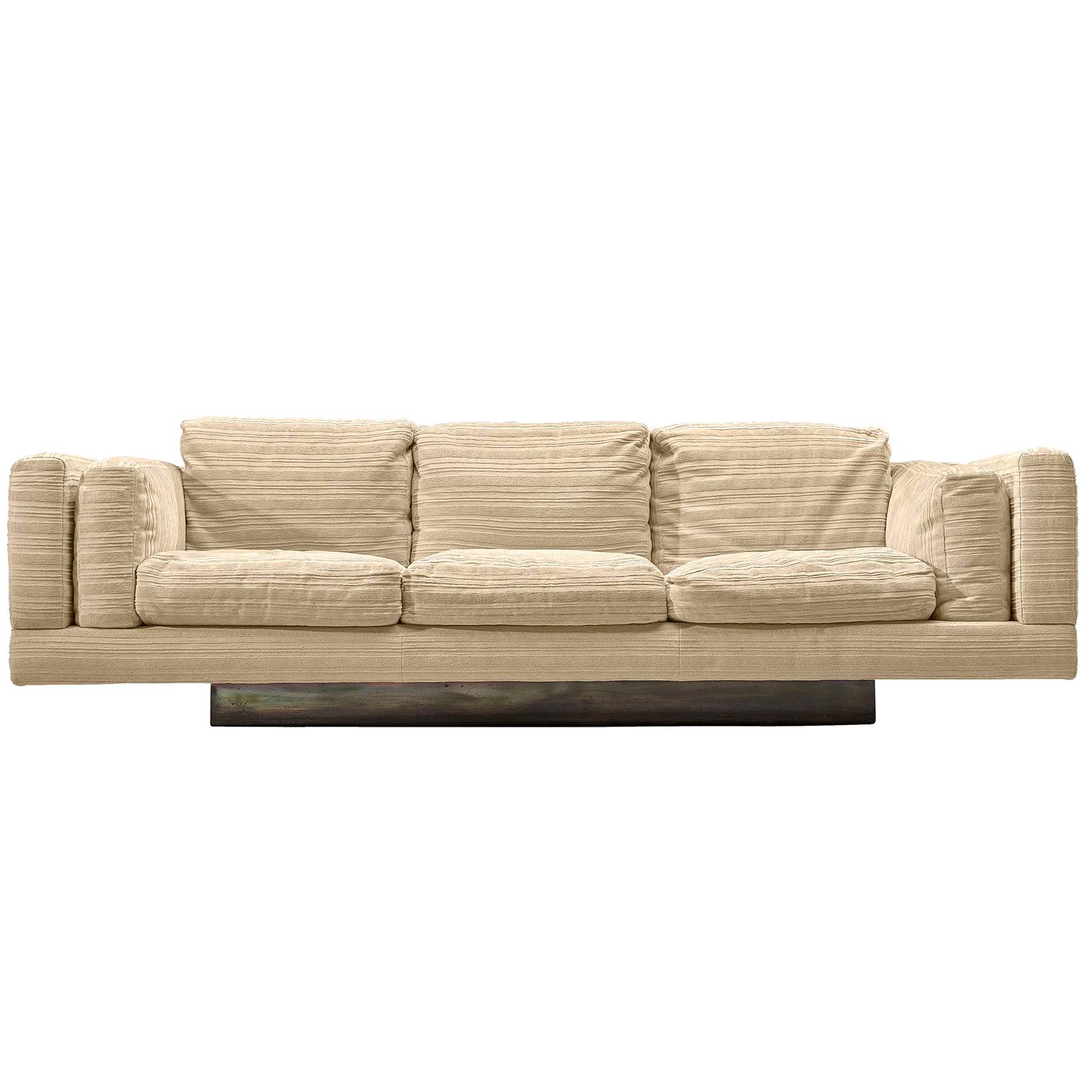 Milo Baughman Three-Seat Sofa with Metal Base