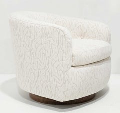 Milo Baughman Tilt Swivel Lounge Chairs in Jessica Charles