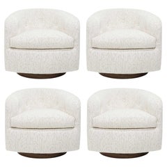 Milo Baughman Tilt Swivel Lounge Chairs in Jessica Charles