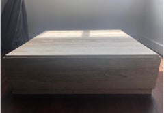 Milo Baughman Travertine Plinth Monolith Stone Cubic Coffee Table, 1969