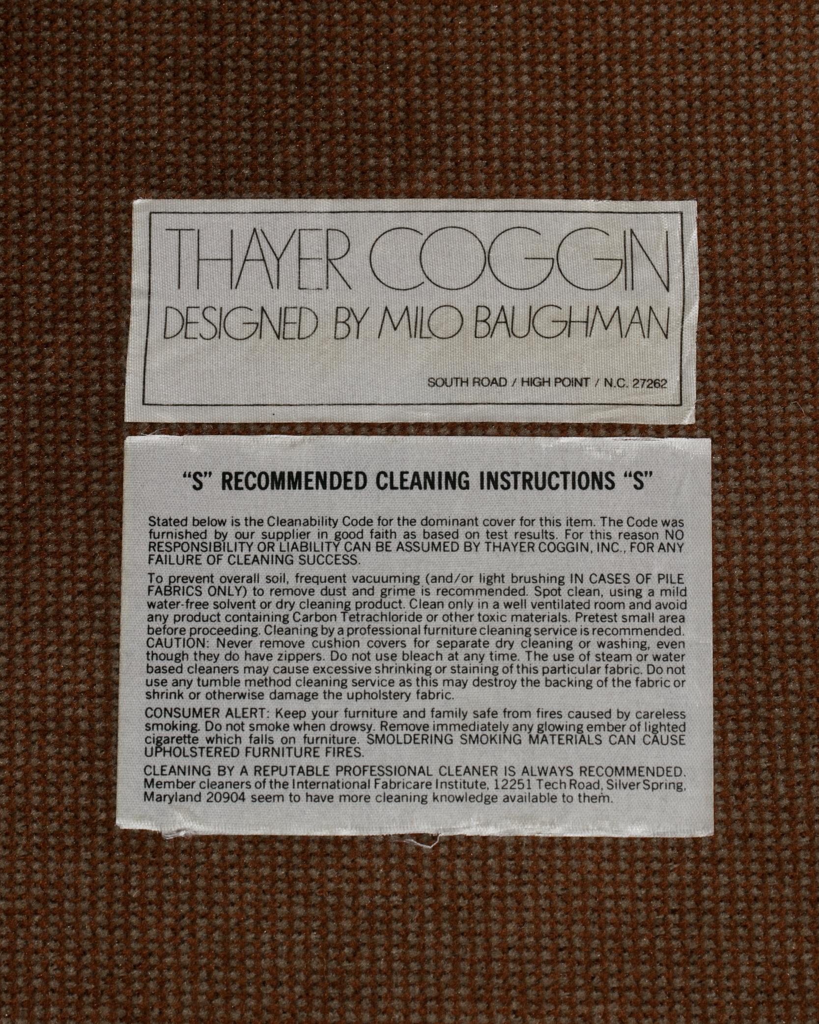 Divano Milo Baughman Tuxedo per Thayer Coggin, anni '70 circa. in vendita 3