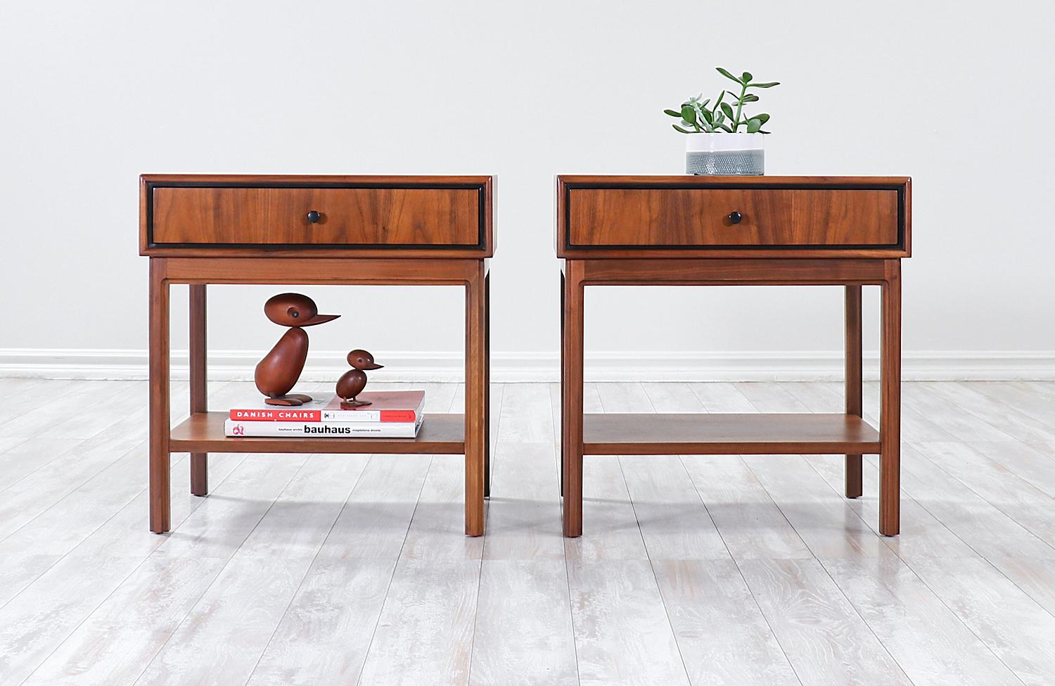 Two-tier nightstands designed by Jack Cartwright for Founders circa 1963.