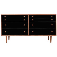 Vintage Milo Baughman Two-Tone Lacquered and Walnut Dresser for Glenn of California